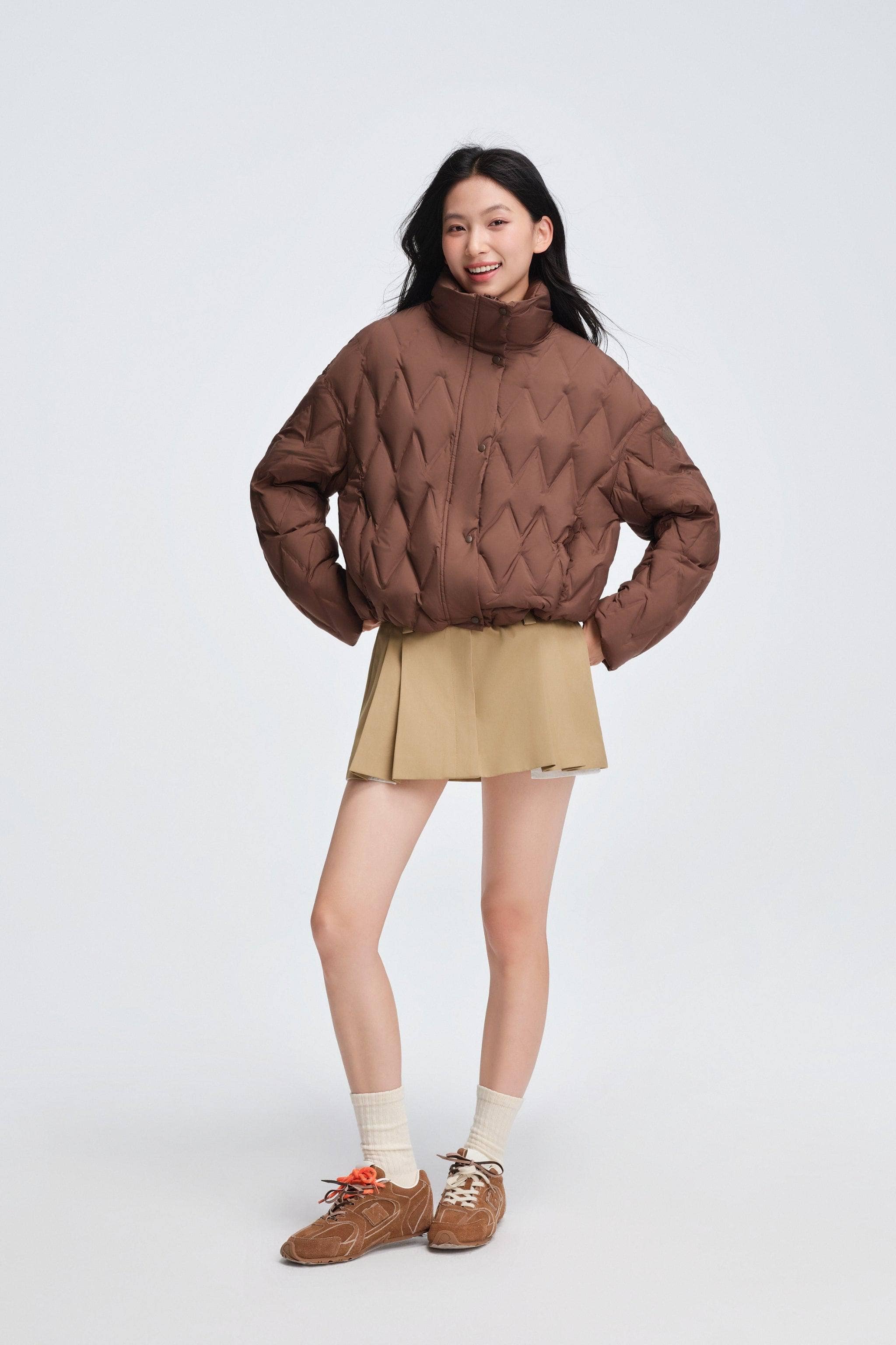 BOSIDENG 2025 Women's Standing Collar Lightweight Down Jacket