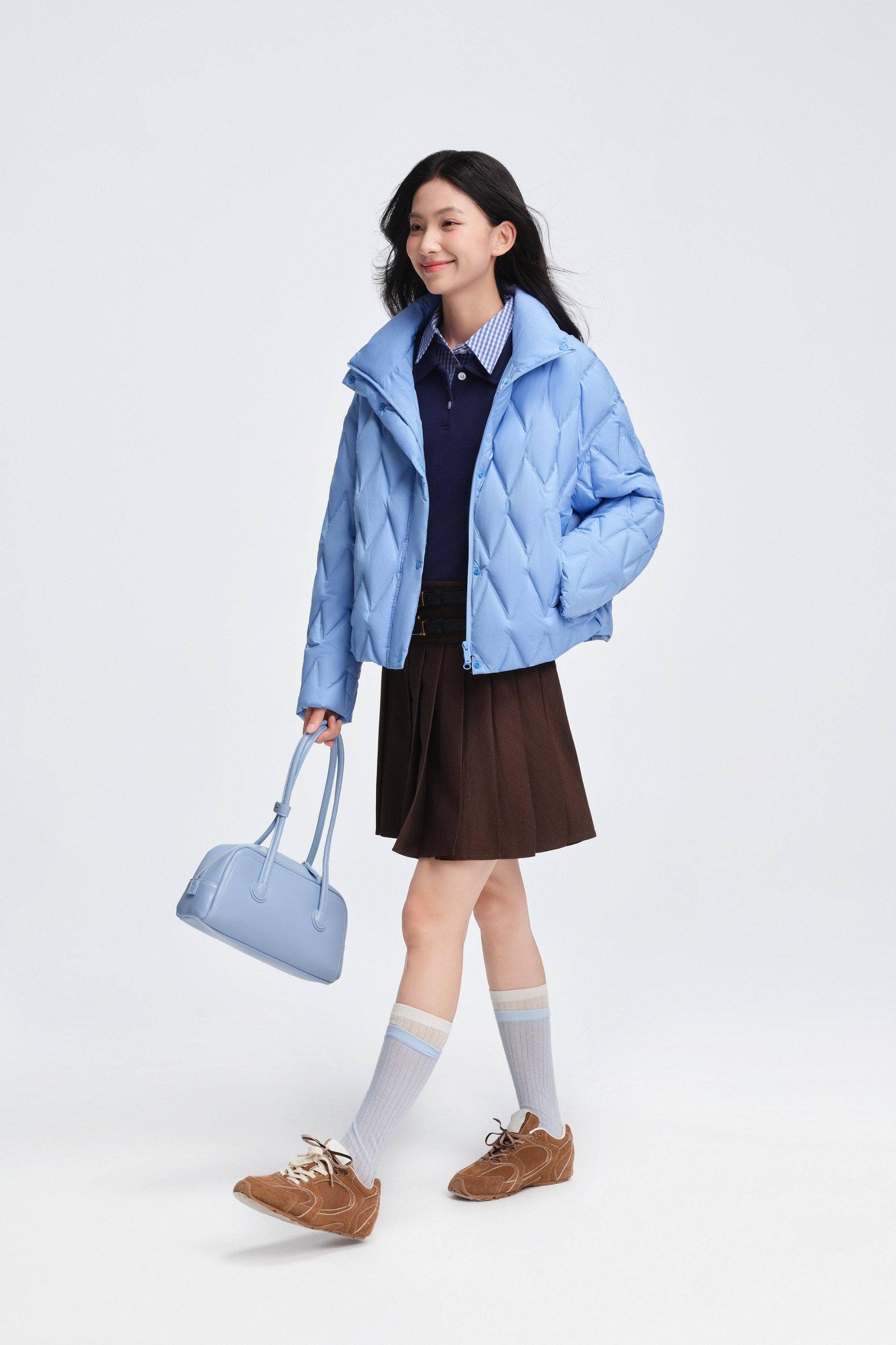 BOSIDENG 2025 Women's Standing Collar Lightweight Down Jacket