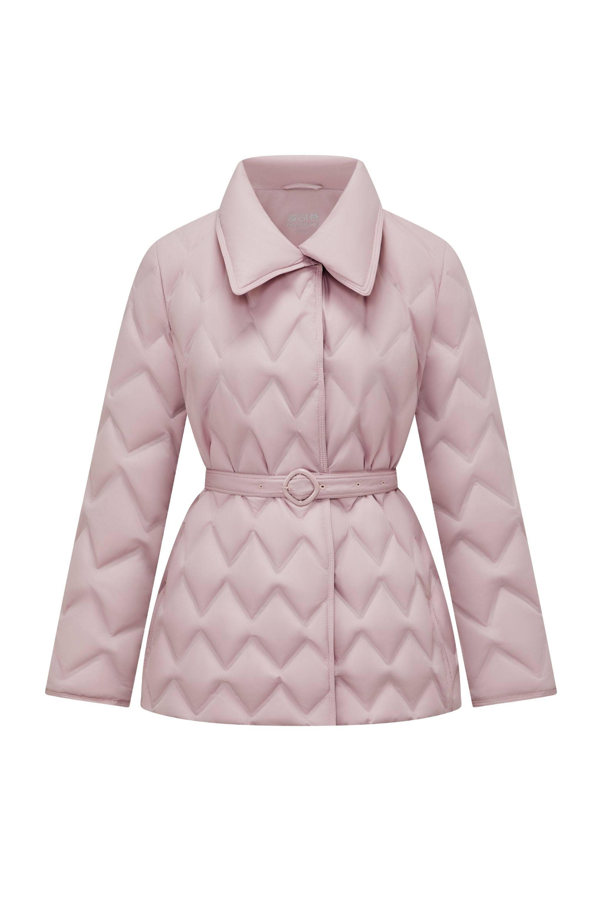 BOSIDENG 2025 Women's Waist Length Goose Down Business Jacket With Belt Jacket