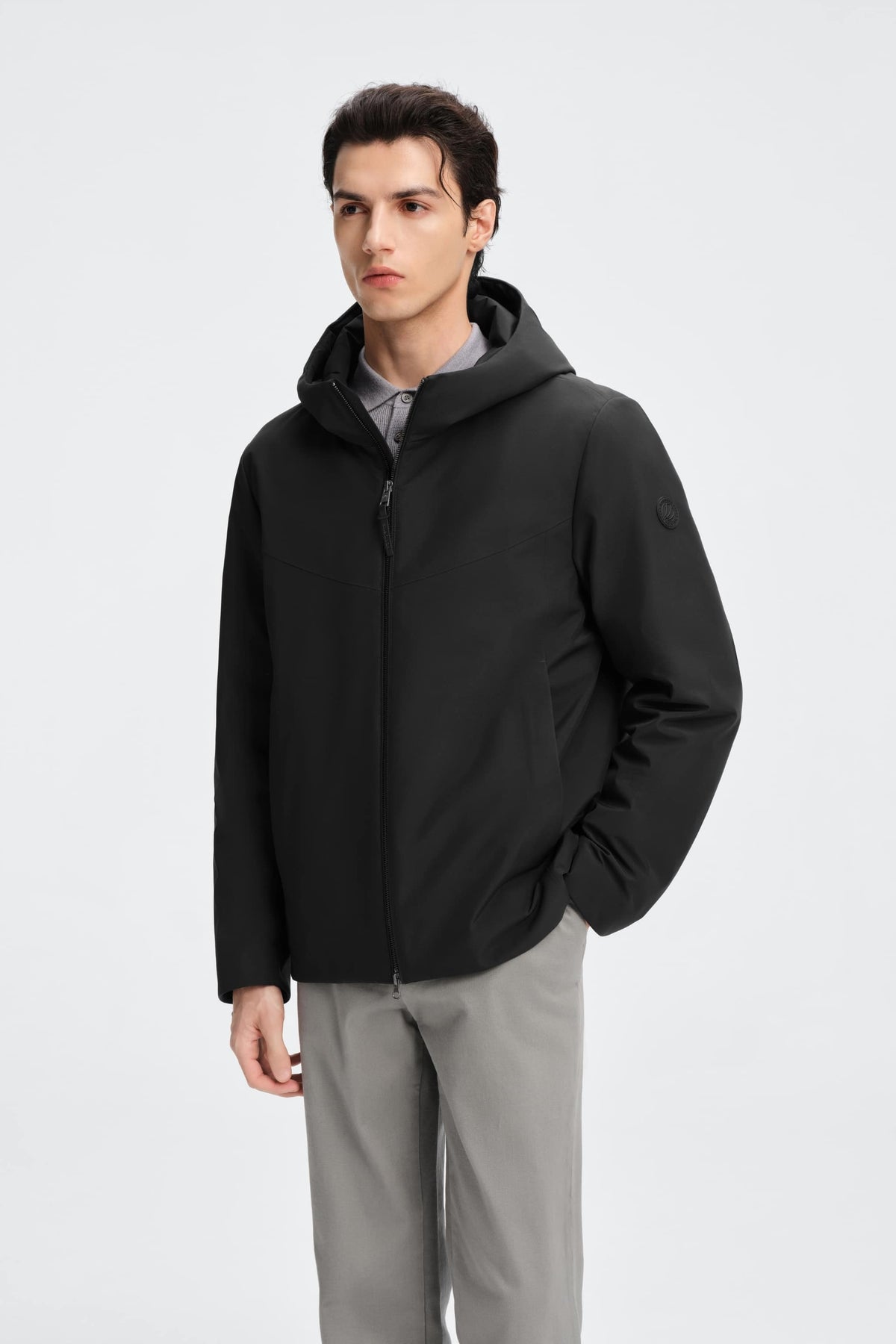 Mens 2 in 1 Hooded Goose Down Jacket 125