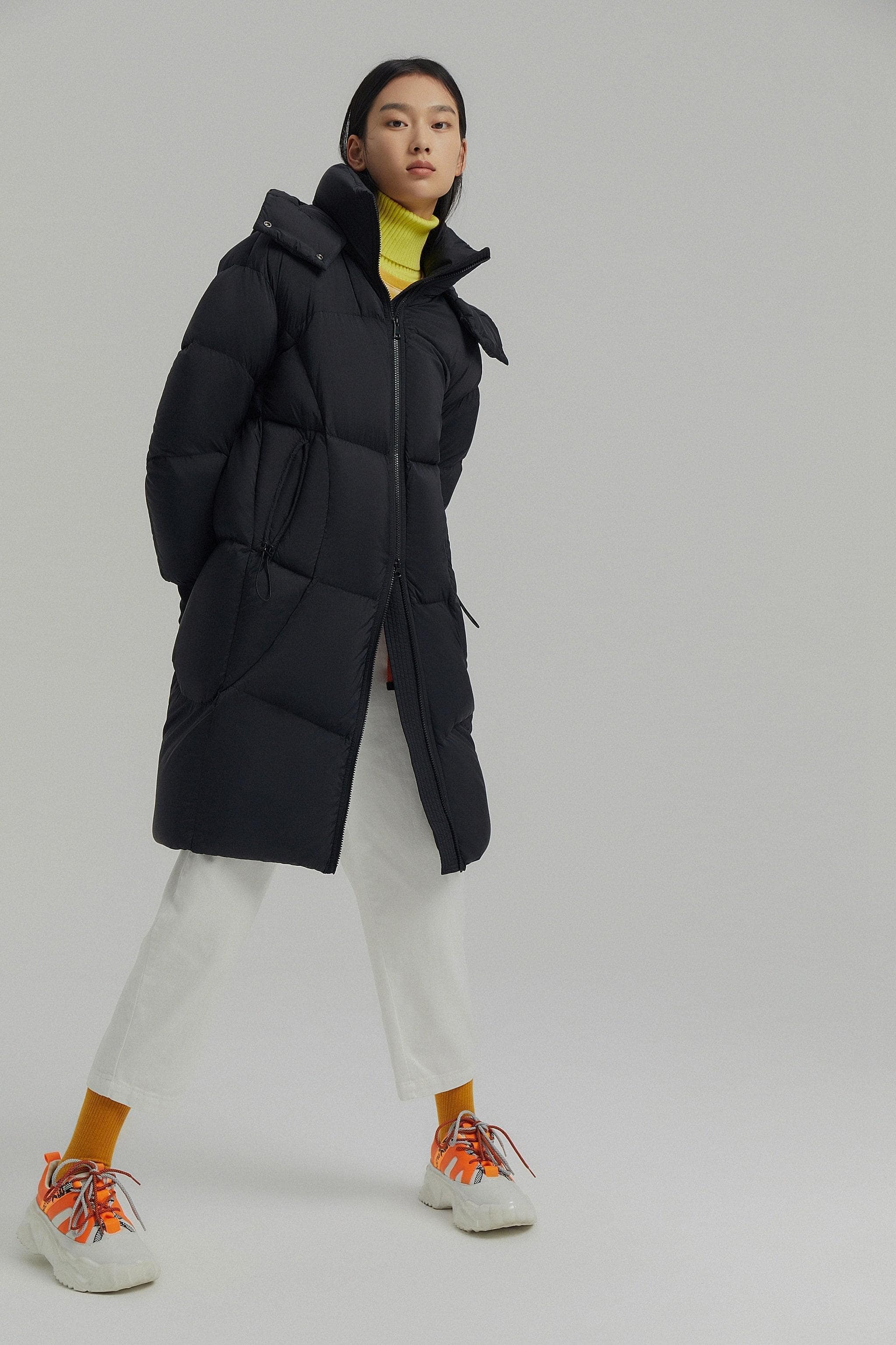 Detachable Hood Long Puffer Jacket — Introducing Bosideng Women's Mid-Length Down Jacket — view 7; windproof
