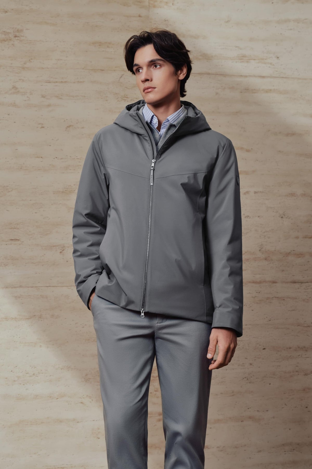 Mens 2 in 1 Hooded Goose Down Jacket 125