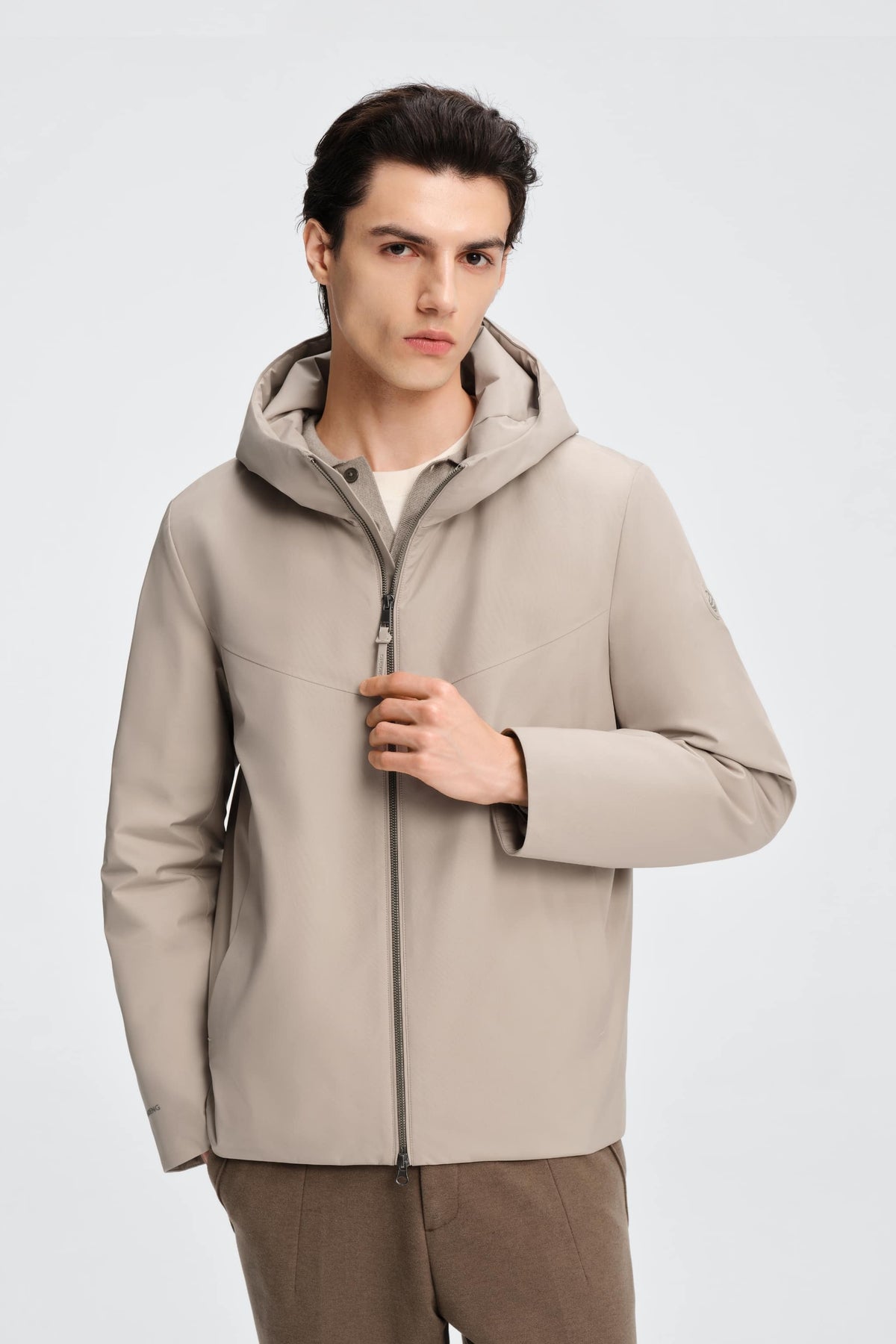Mens 2 in 1 Hooded Goose Down Jacket 125