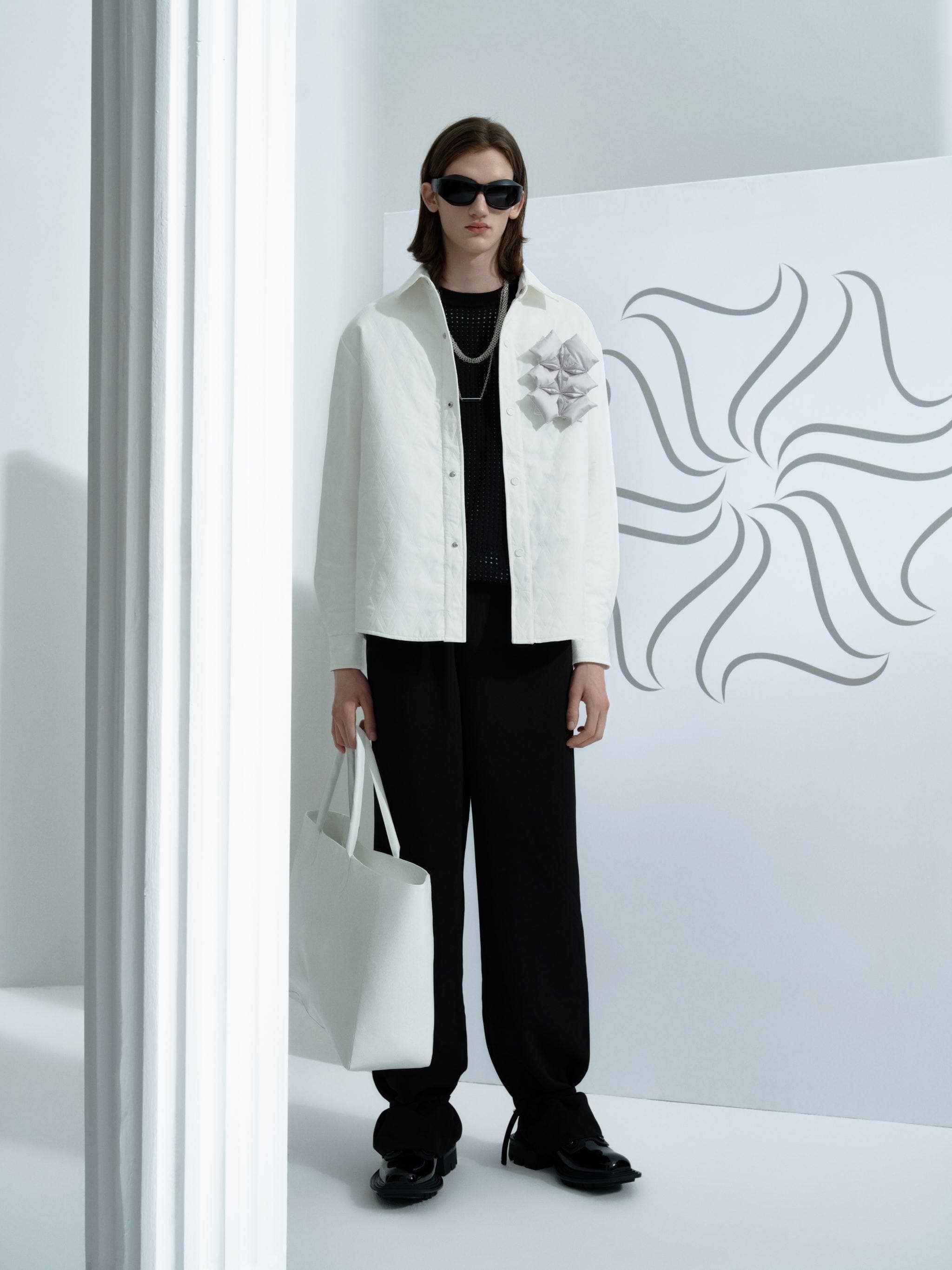 BOSIDENG LONDON SHOW FIMD Diamond Quilted Goose Down Shacket Top S / White