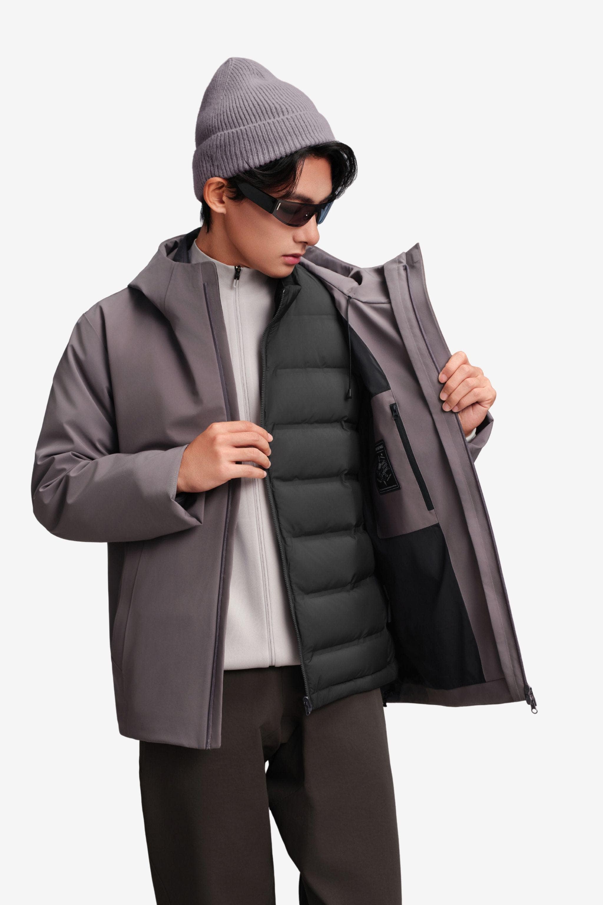 Men's Hooded 3 in 1 Goose Down Jacket 215