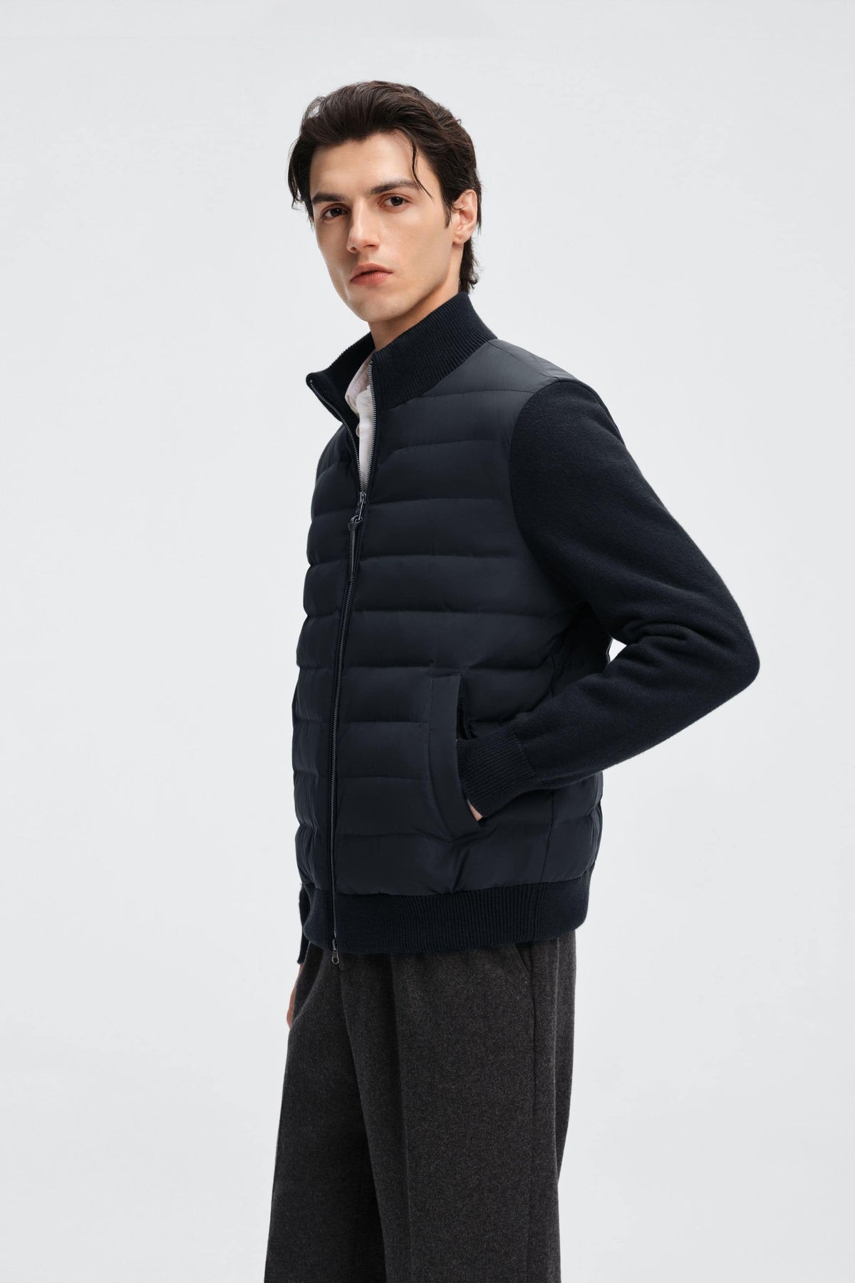 Mens Hybrid Wool Goose Down Jacket 733