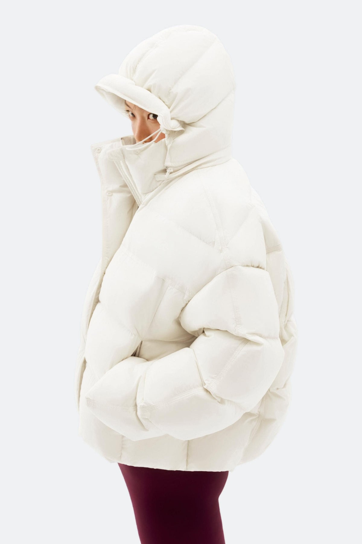Puff Women's Short Down Jacket with Detachable Hood 102