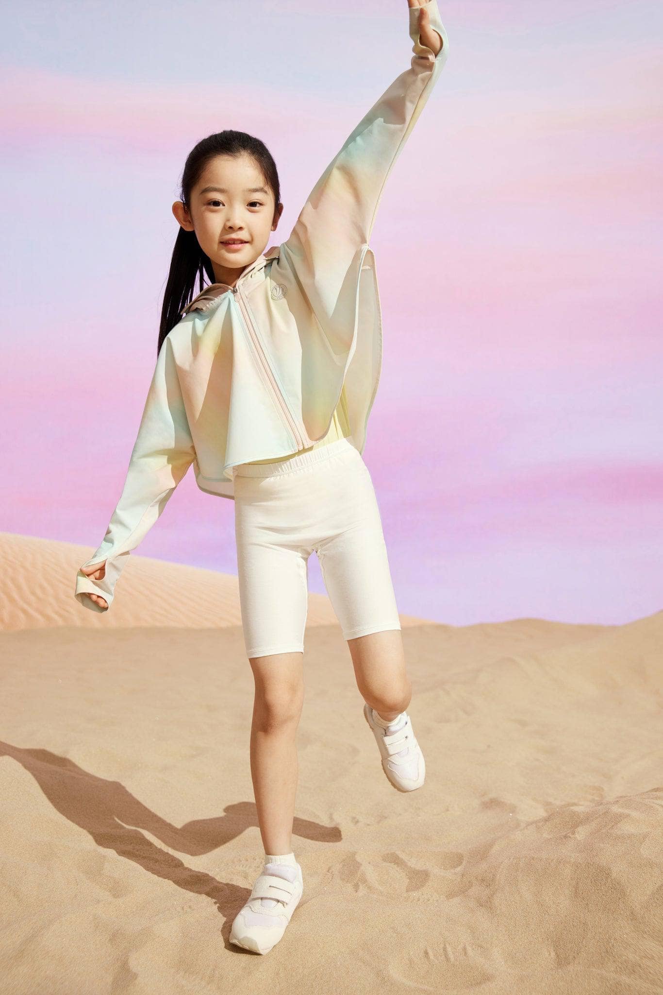 BOSIDENG SS23 Kid's Sun Protection Cropped Poncho Jacket 6-7 yrs / Summer cocktail