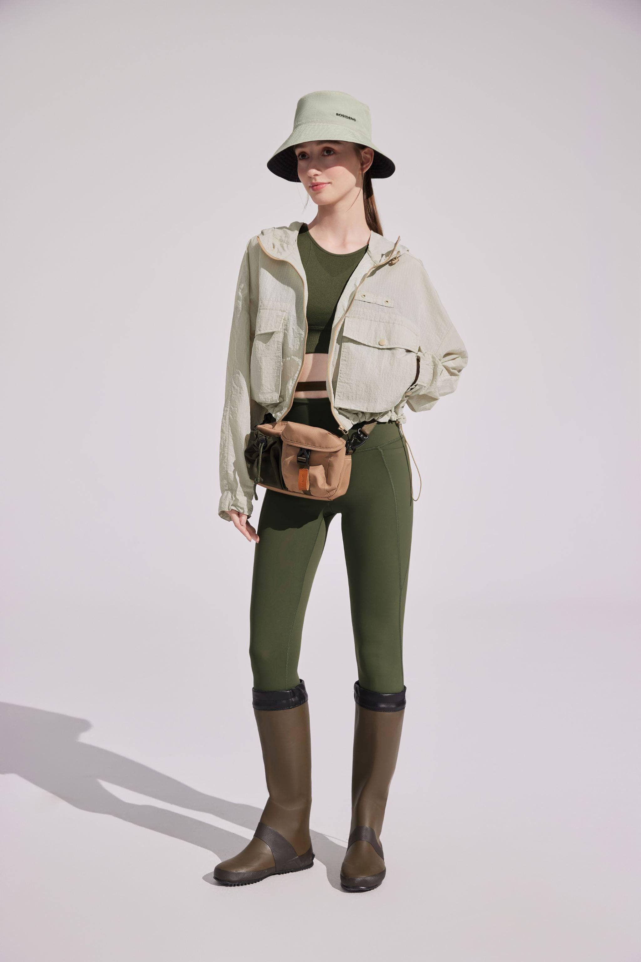 BOSIDENG SS23 Sun Protection Reversible Bucket Hat One Size / Beige Khaki