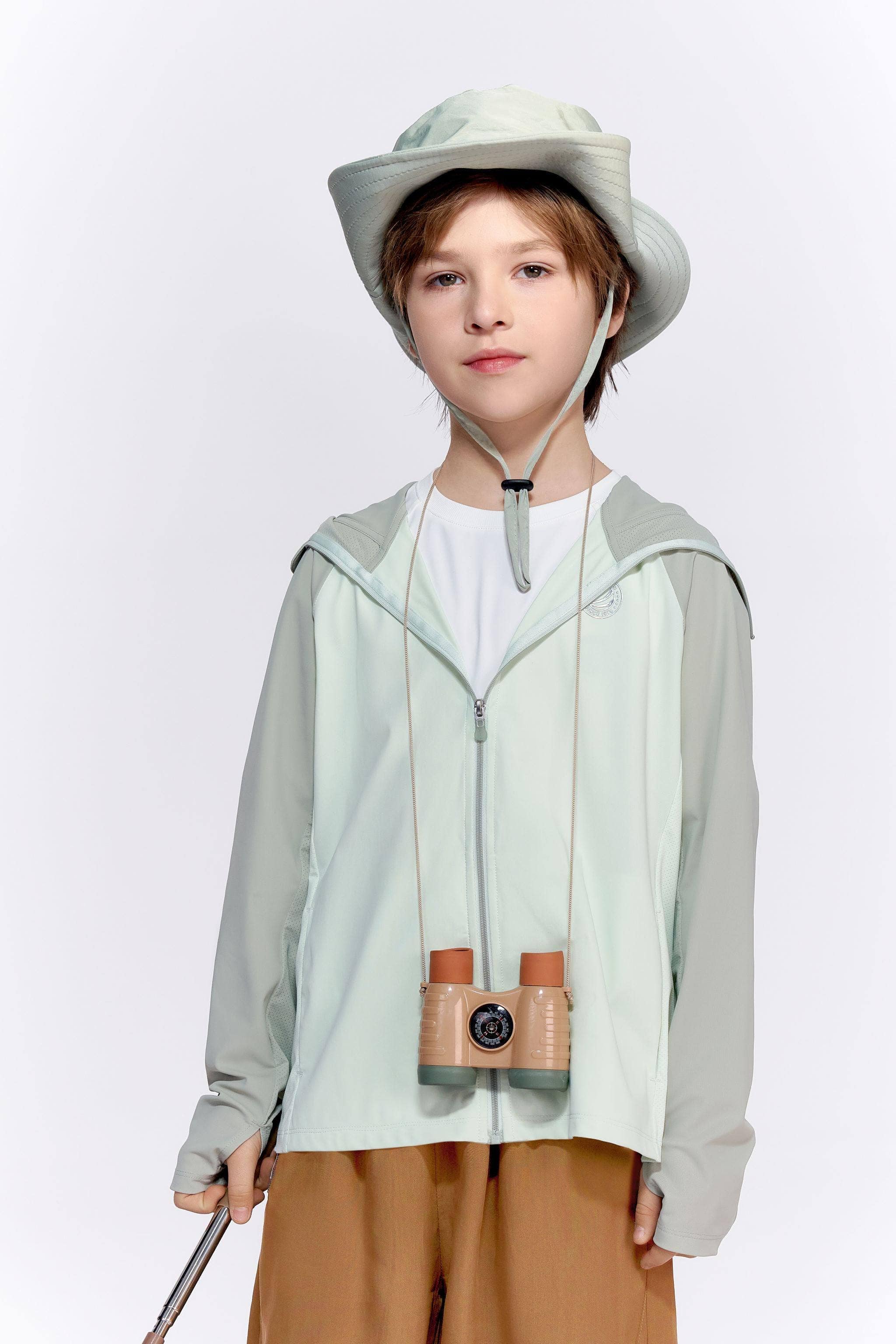 BOSIDENG SS24 Kid's UPF Protection Jacket 5100 Jacket 4-5YR / Contrasting Greens