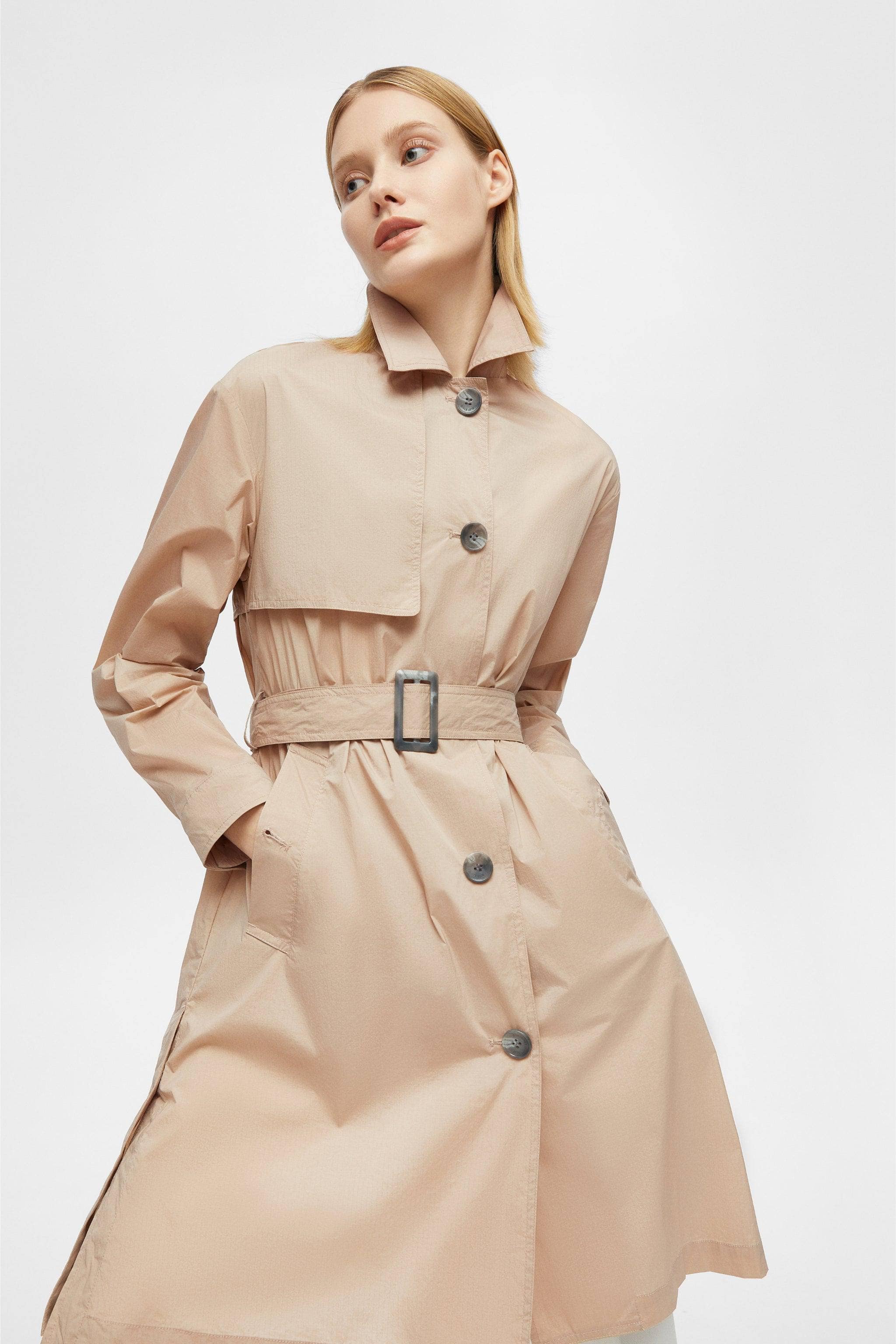 BOSIDENG SS24 Women's UPF Single Breasted Trench 152 4 / Light Khaki