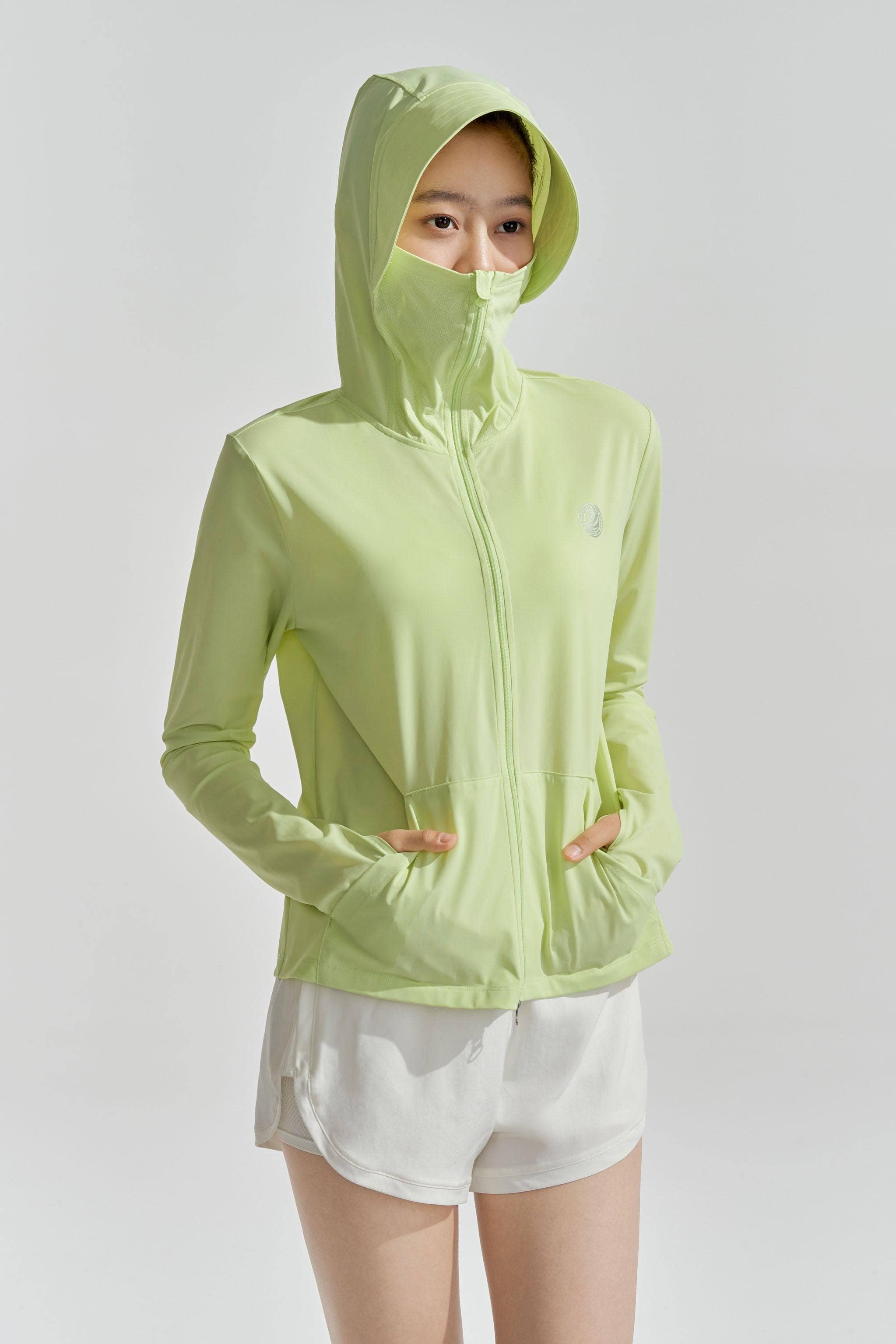 Women's UPF Protection Jacket 5144 — Original yarn with UPF100+ sun protection offers a cool, comfortable, lightweight in Pastel Green, sizes 4–14; UPF 100+