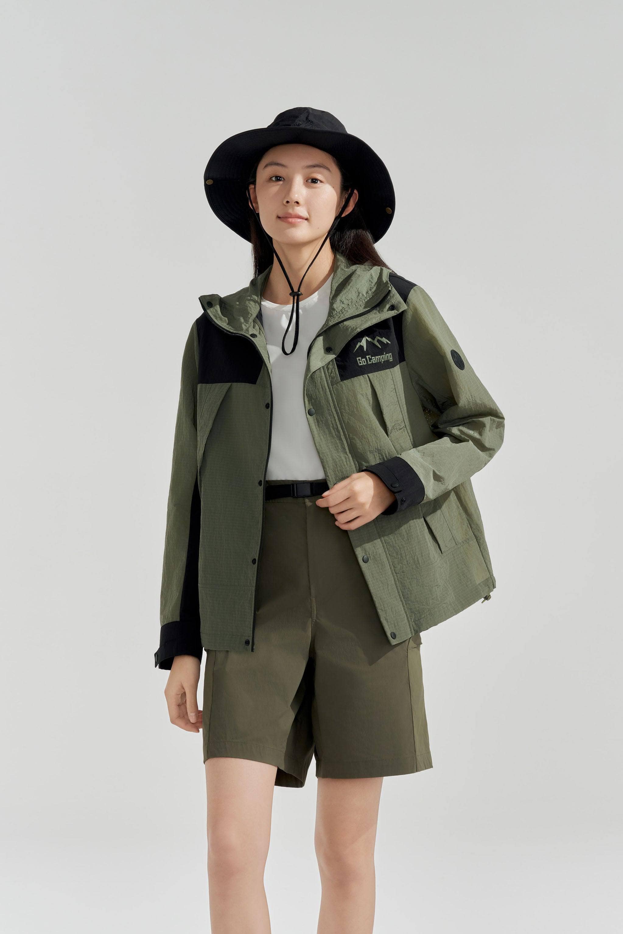 BOSIDENG SS24 Combat Summer Shacket Jacket XXS / Black/Olive