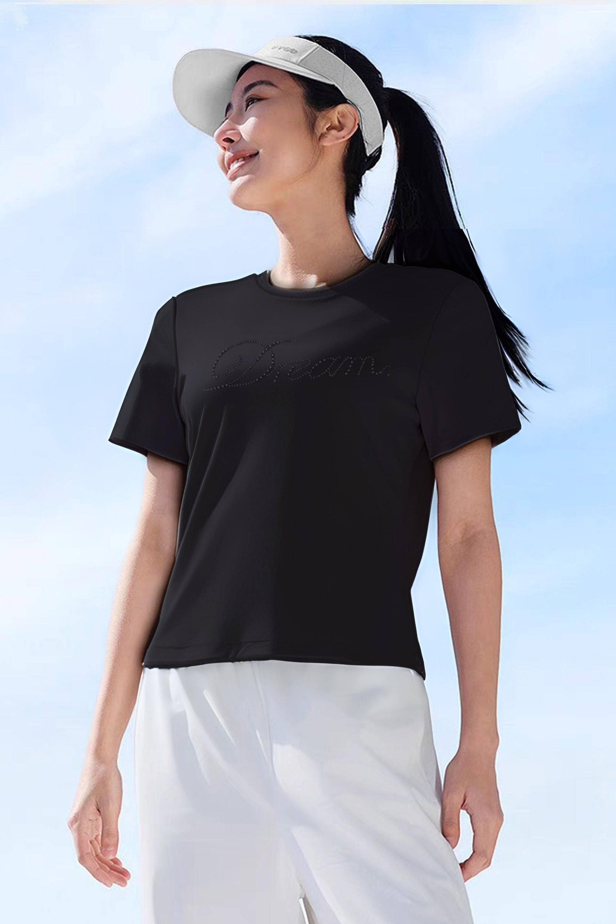 BOSIDENG SS25 Women's Summer Short Sleeve Top 5108H Top 4 / Black