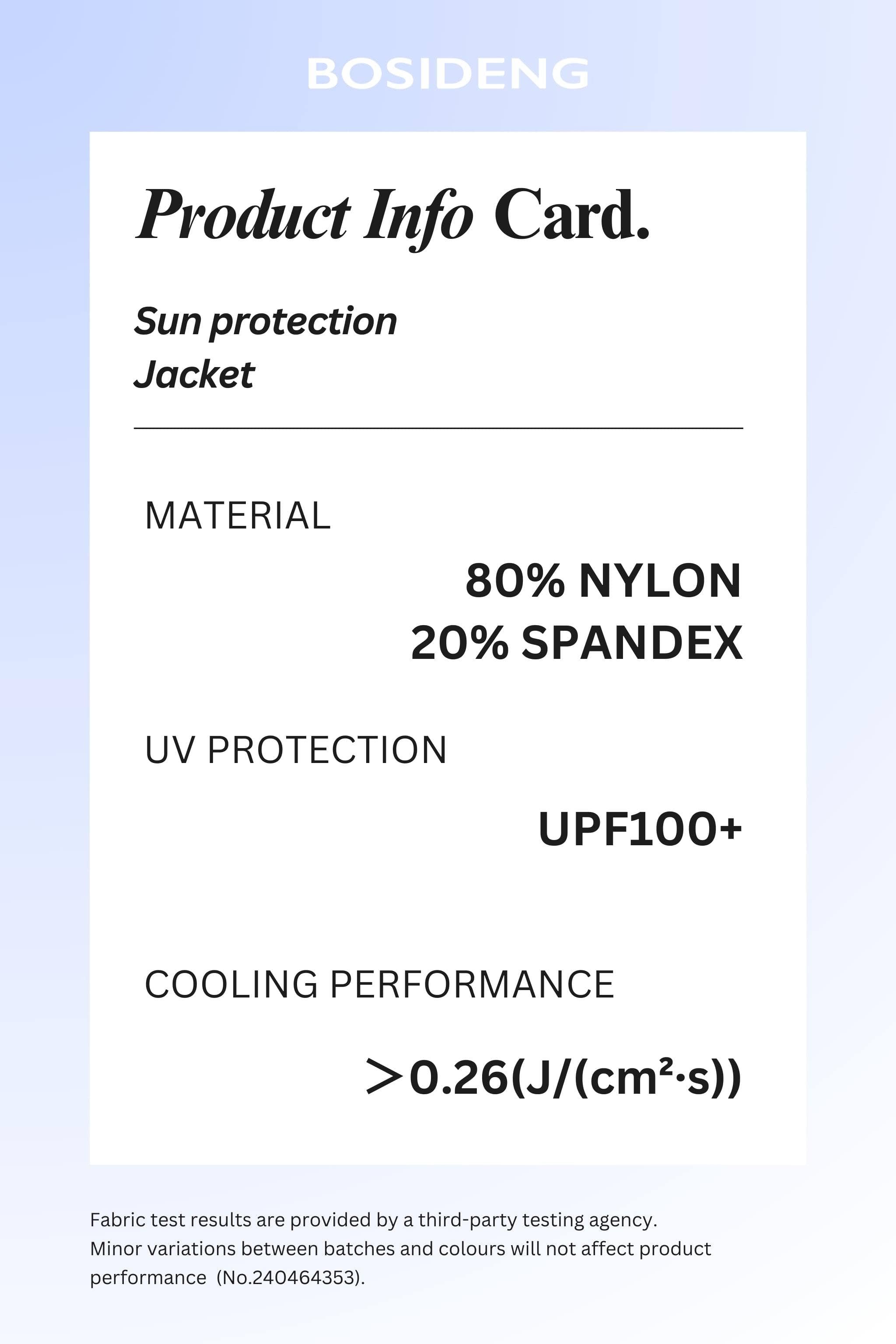 BOSIDENG SS25 Men's UPF Protection Jacket 5113 Coats & Jackets