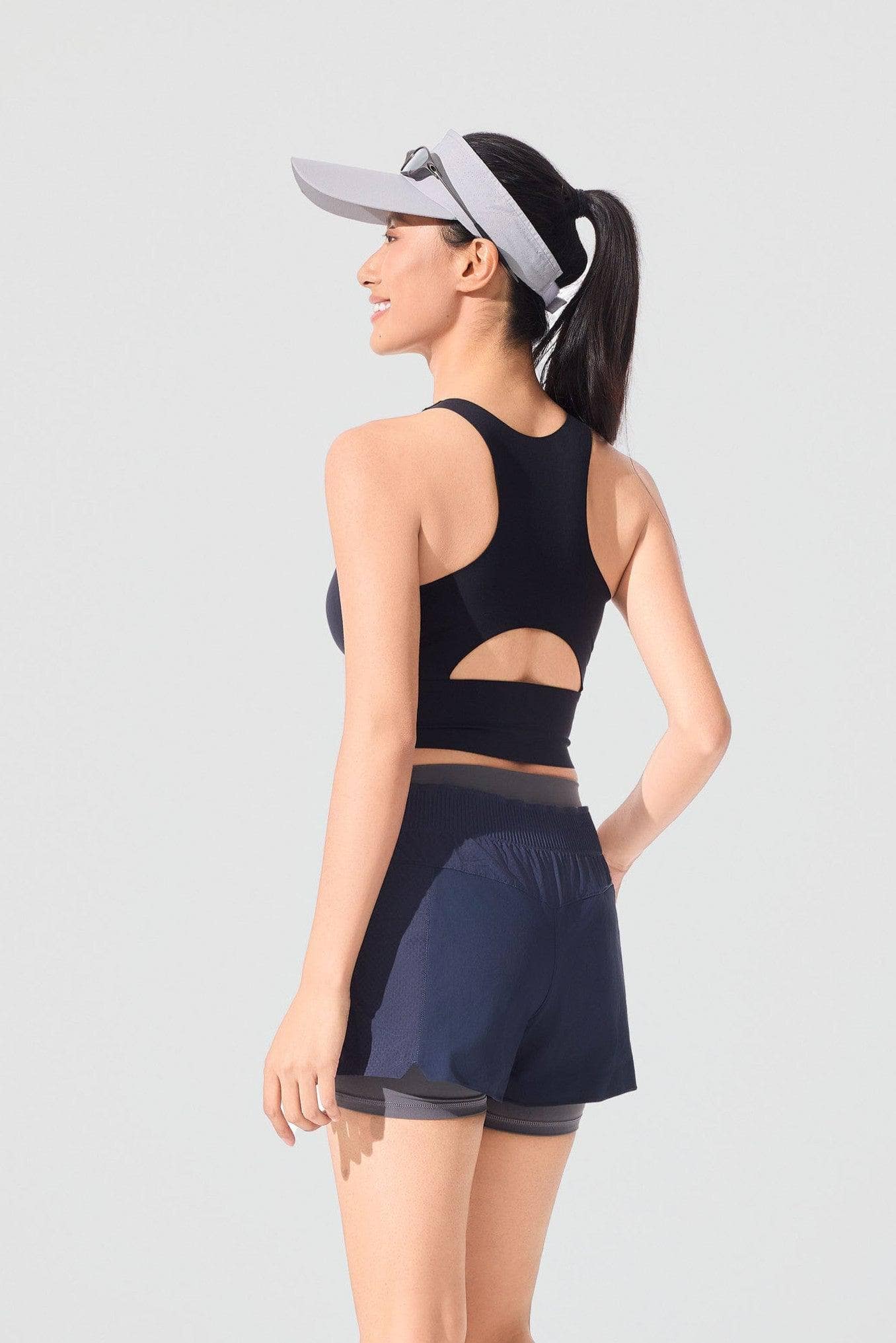 Women's Summer Sports Cropped Vest 3194 — built-in-bra sports cami features breathable 3D padding for shock absorption