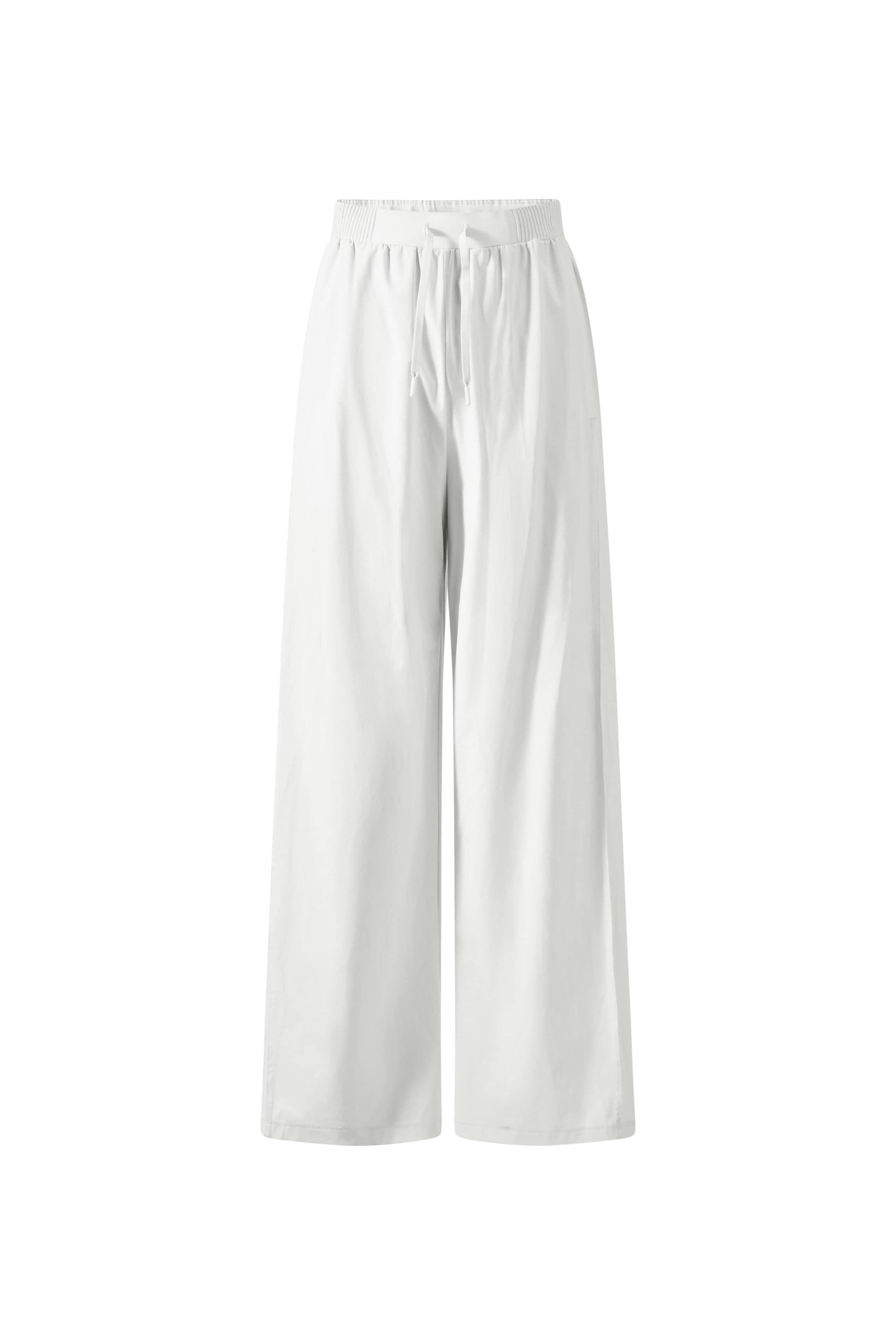 Women's Wide Leg Trousers 808 — trousers keep the wearer cool and present a refined silhouette for both daily wear in Off White, sizes 4–16