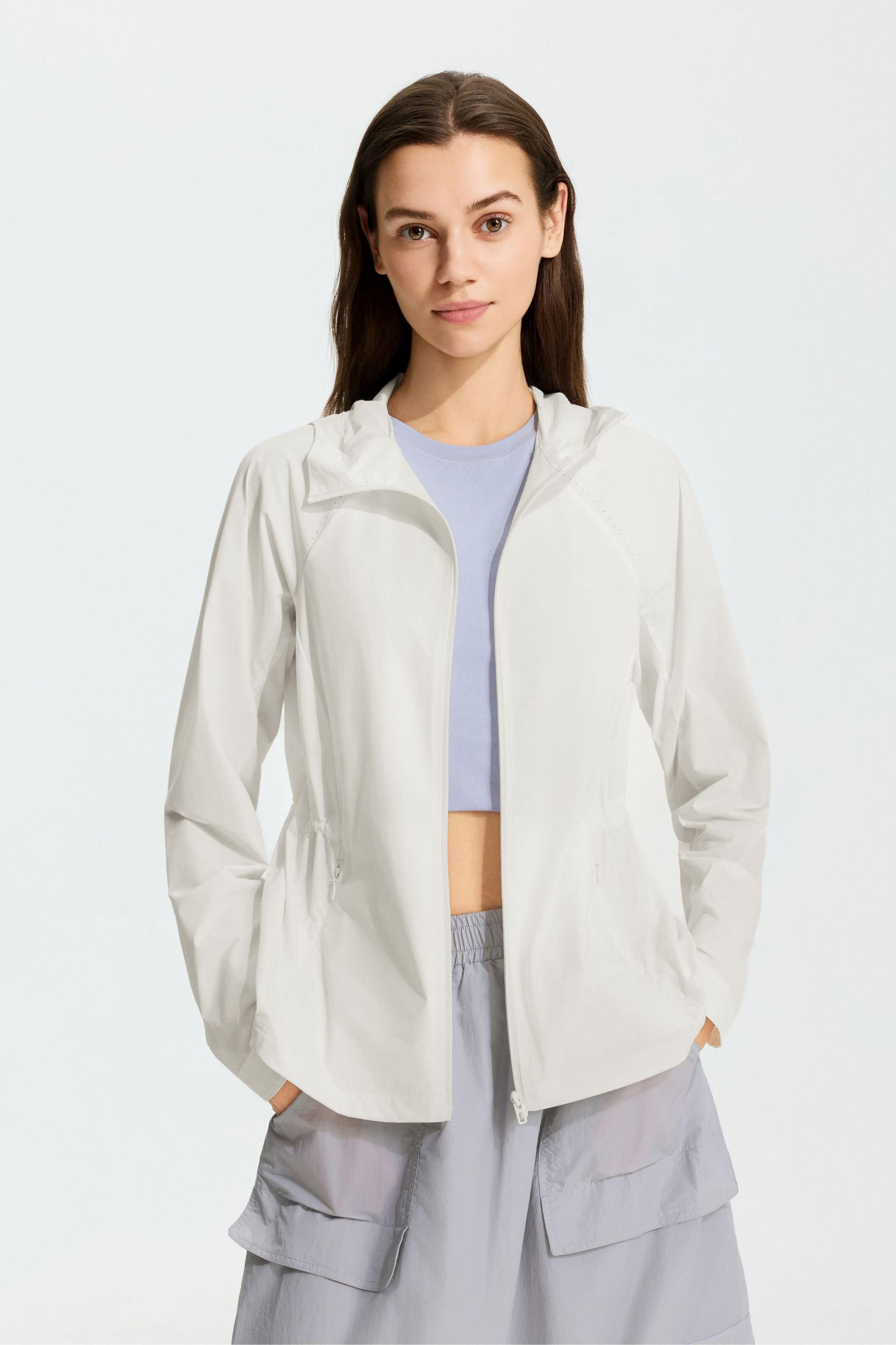 Urban Outdoor Women's Jacket 392 — women's jacket delivers reliable sun protection in a lightweight in Off White, sizes 4–16; water-resistant, UPF 100+