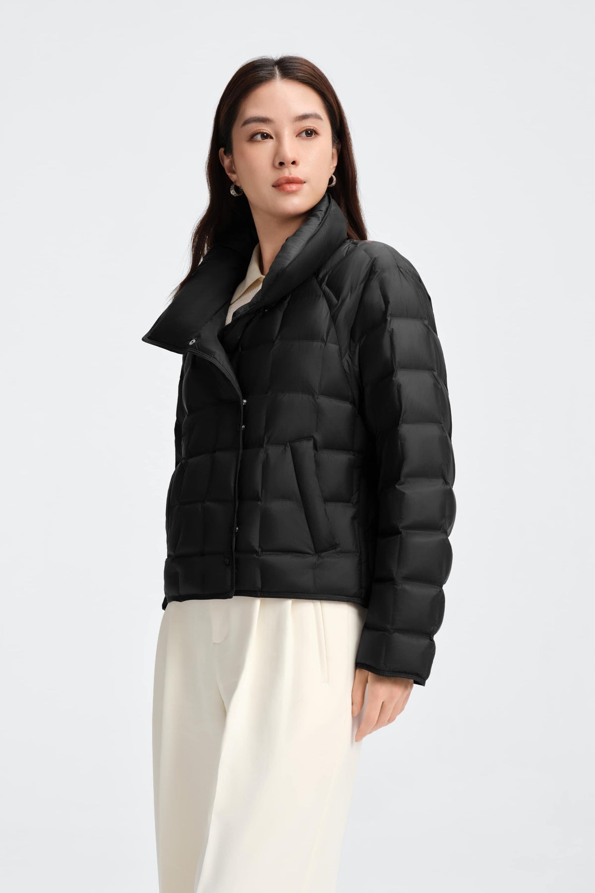 Womens Lapel Collar Goose Down Jacket 114