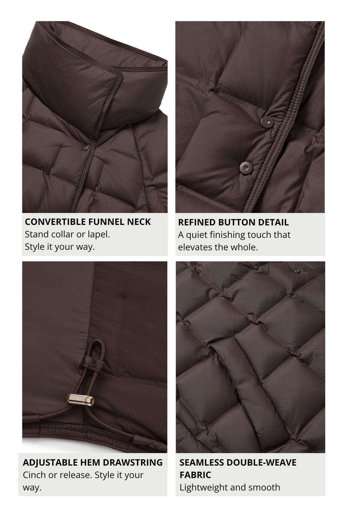 Womens Lapel Collar Goose Down Jacket 114