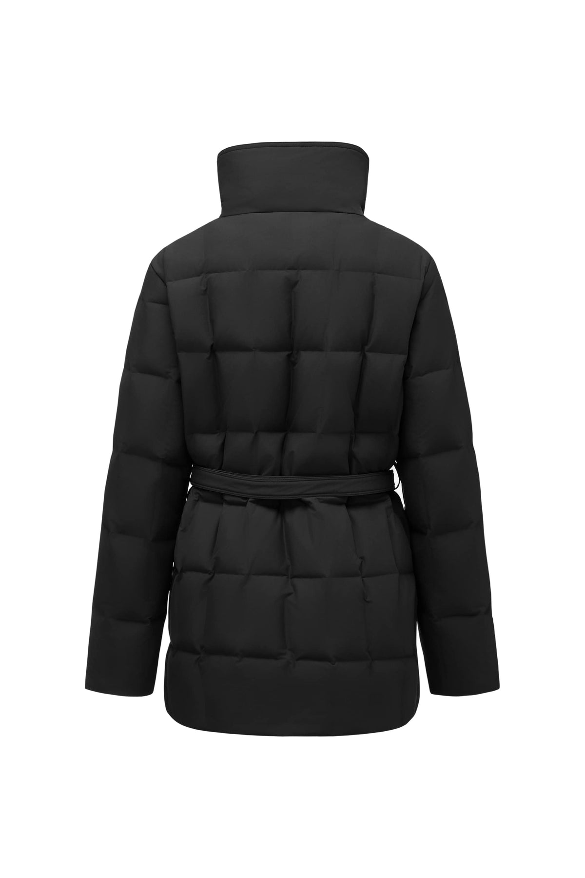 Womens Lapel Collar Goose Down Jacket W/ Belt 142