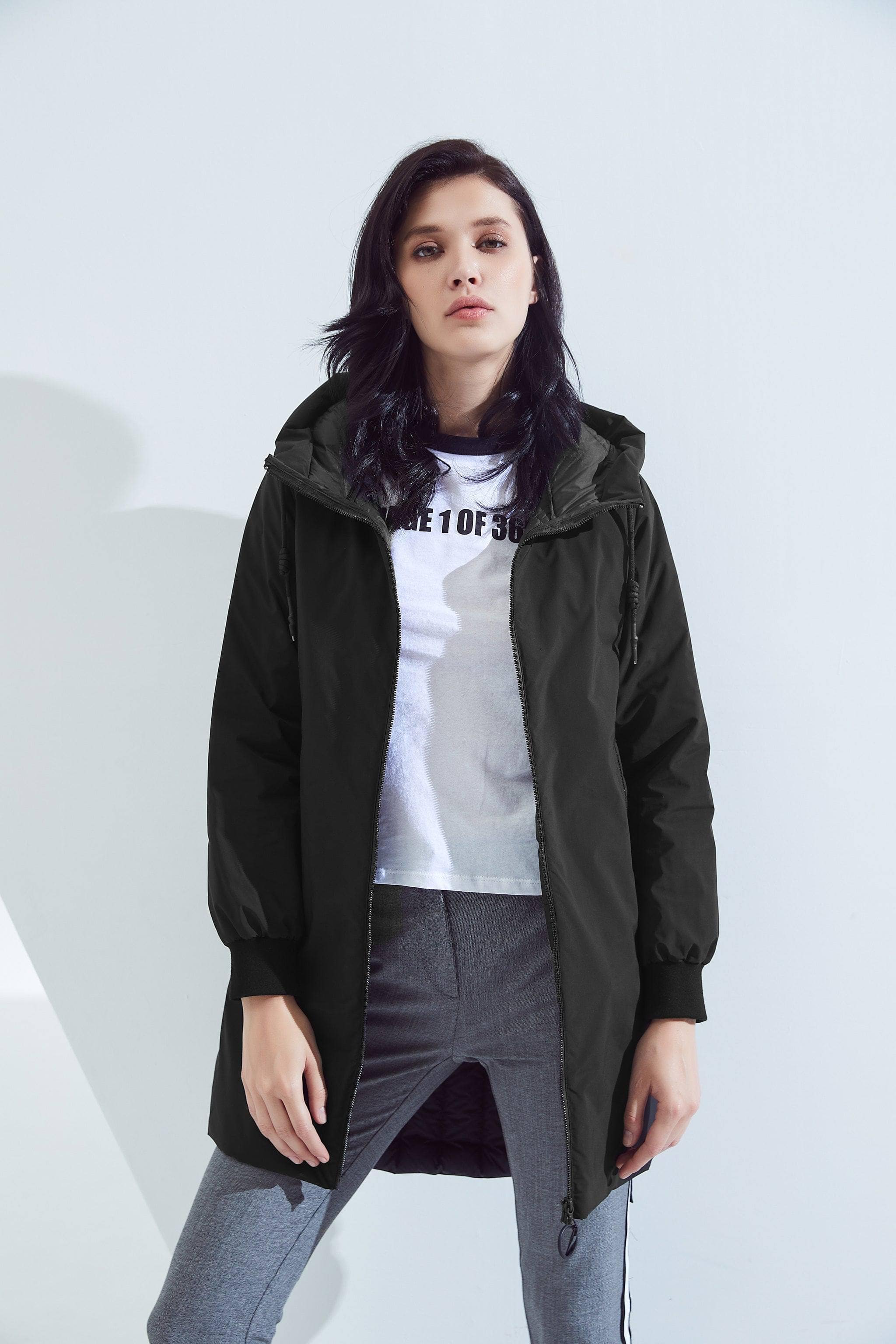 Parka Style Hooded Down Jacket — Stay warm and stylish in our Parka Style Hooded Down Jacket in Black, sizes 10–16