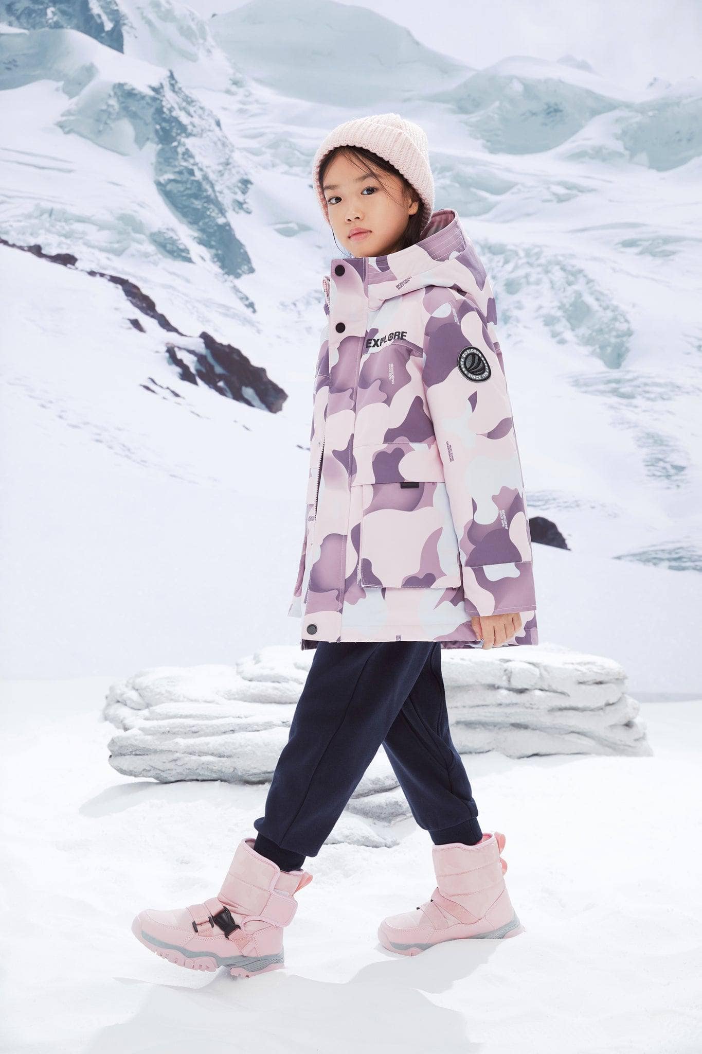 Kid's Hoodie Jacket — jacket features triple easy-care protection, 680+ duck down with 90% filling — view 2; water-resistant