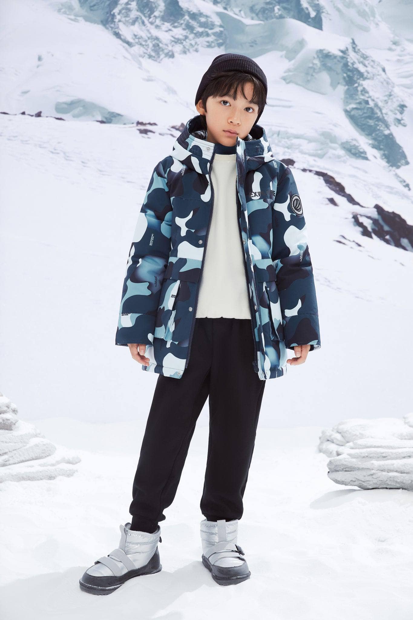 Kid's Hoodie Jacket — jacket features triple easy-care protection, 680+ duck down with 90% filling — view 8; water-resistant