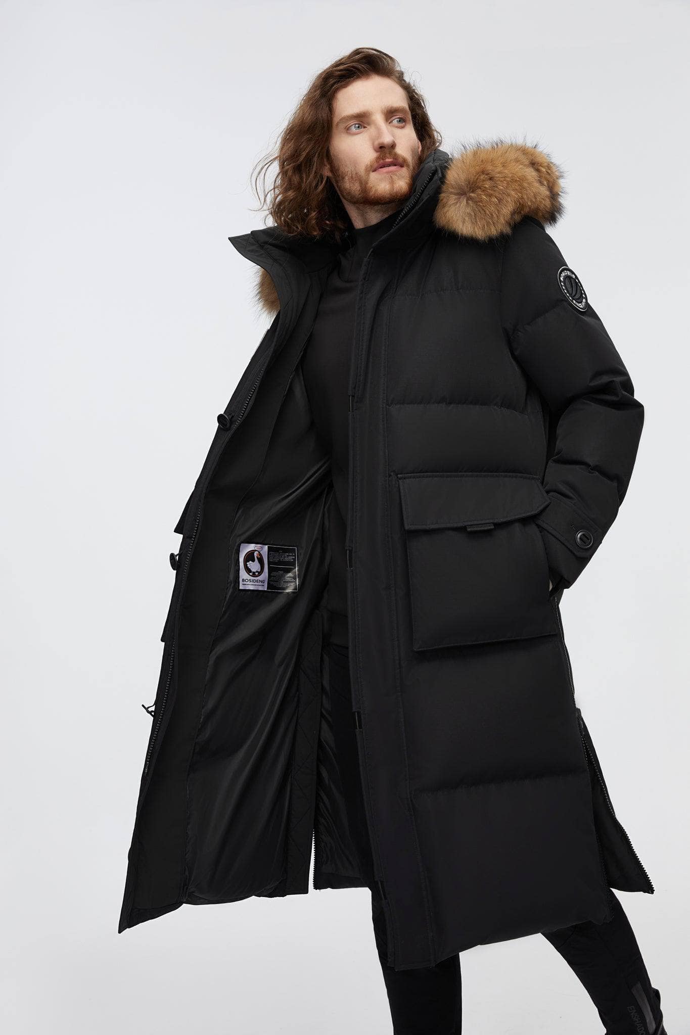 BOSIDENG 2022 Long Goose Down Jacket With Hood Jacket