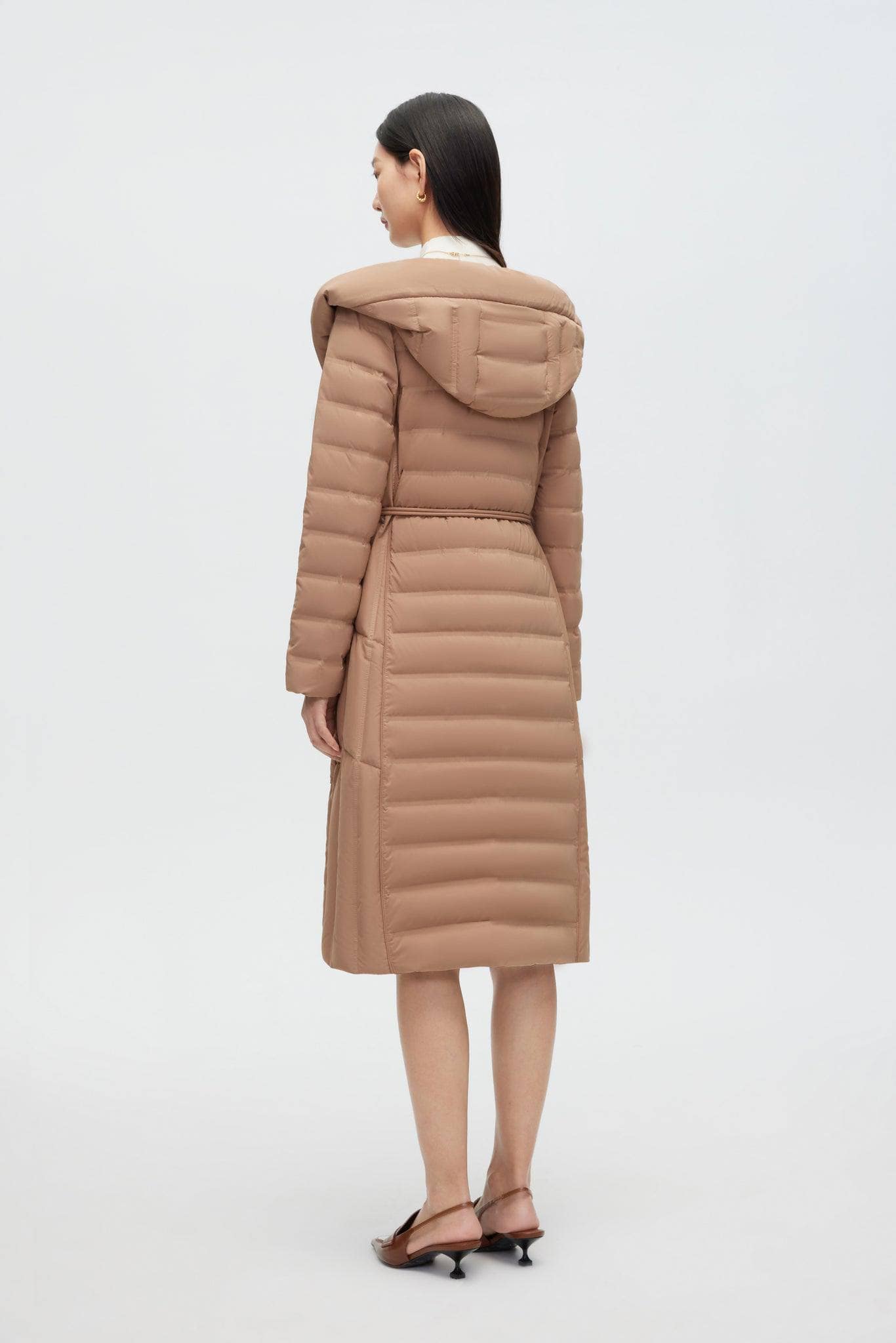 BOSIDENG 2022 Long Wrap Goose Down Coat With Belt Jacket