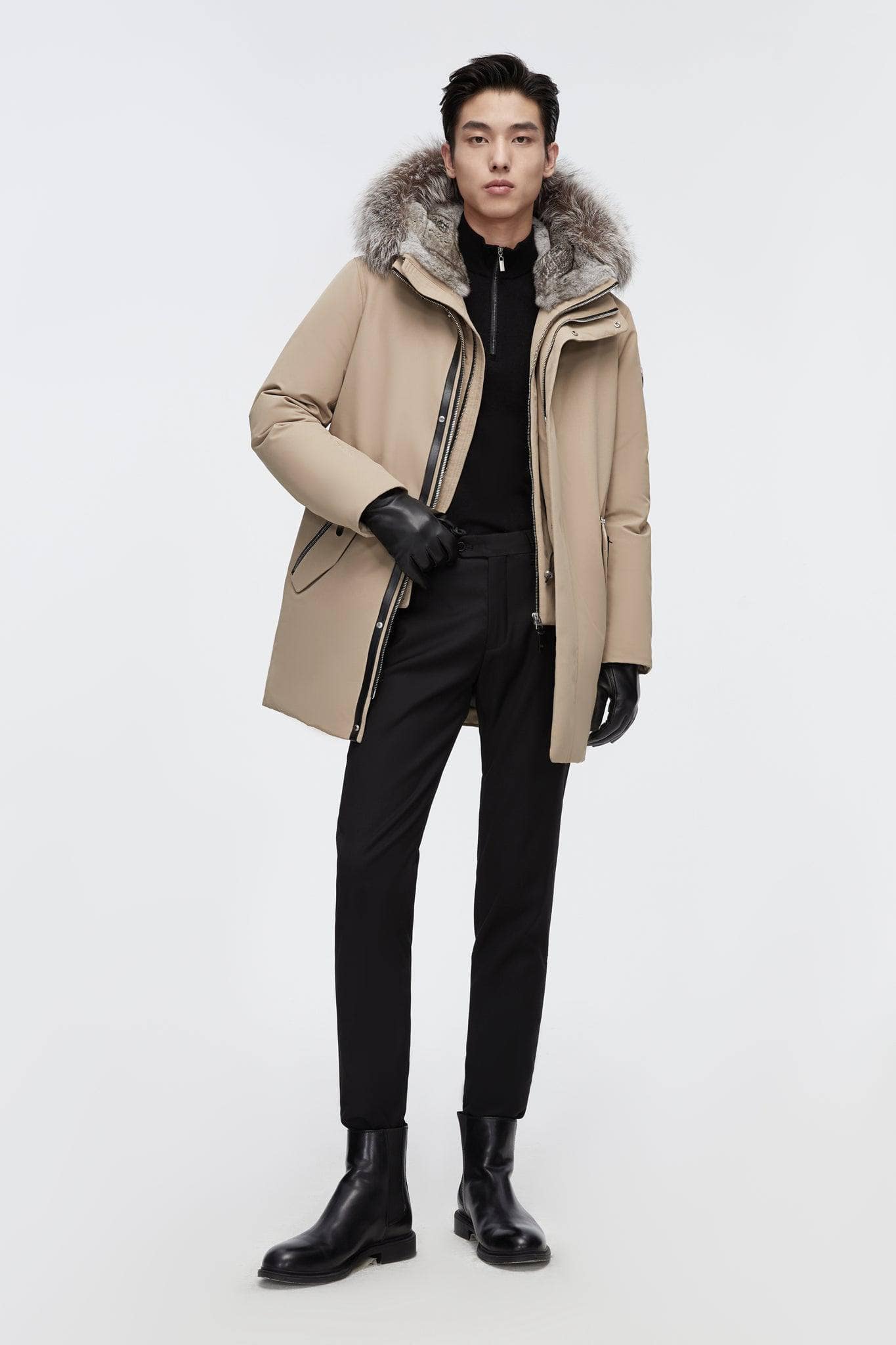 BOSIDENG 2022 Mid-Length Hooded Goose Down Trench Jacket