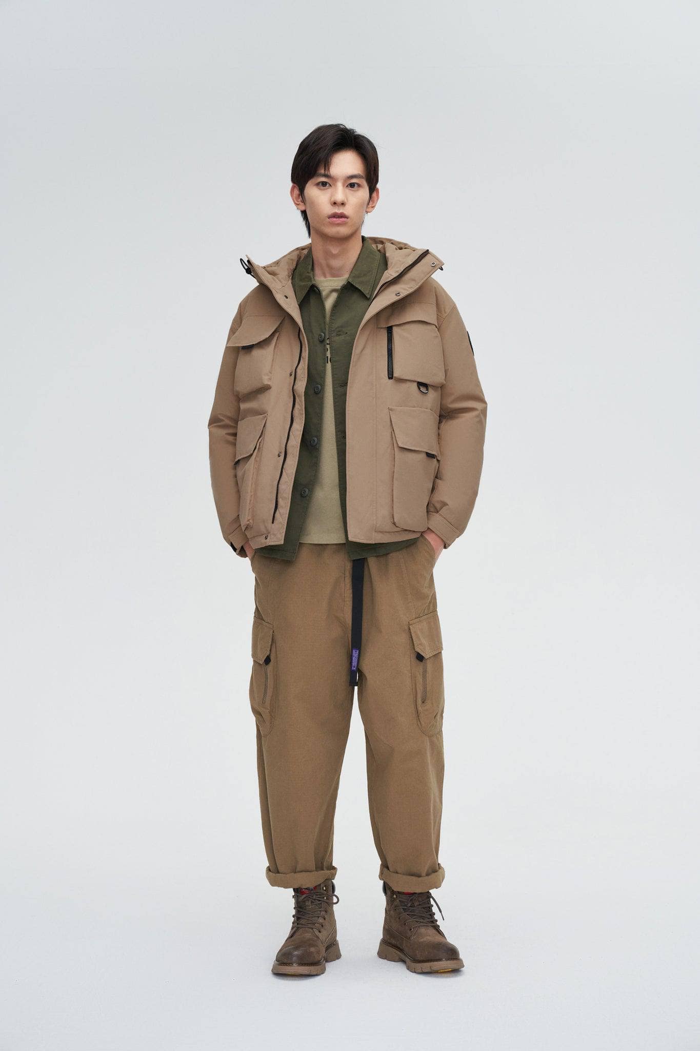 Military Short Down Jacket — jacket features a rugged, multi-pocket design — view 8; waterproof, windproof