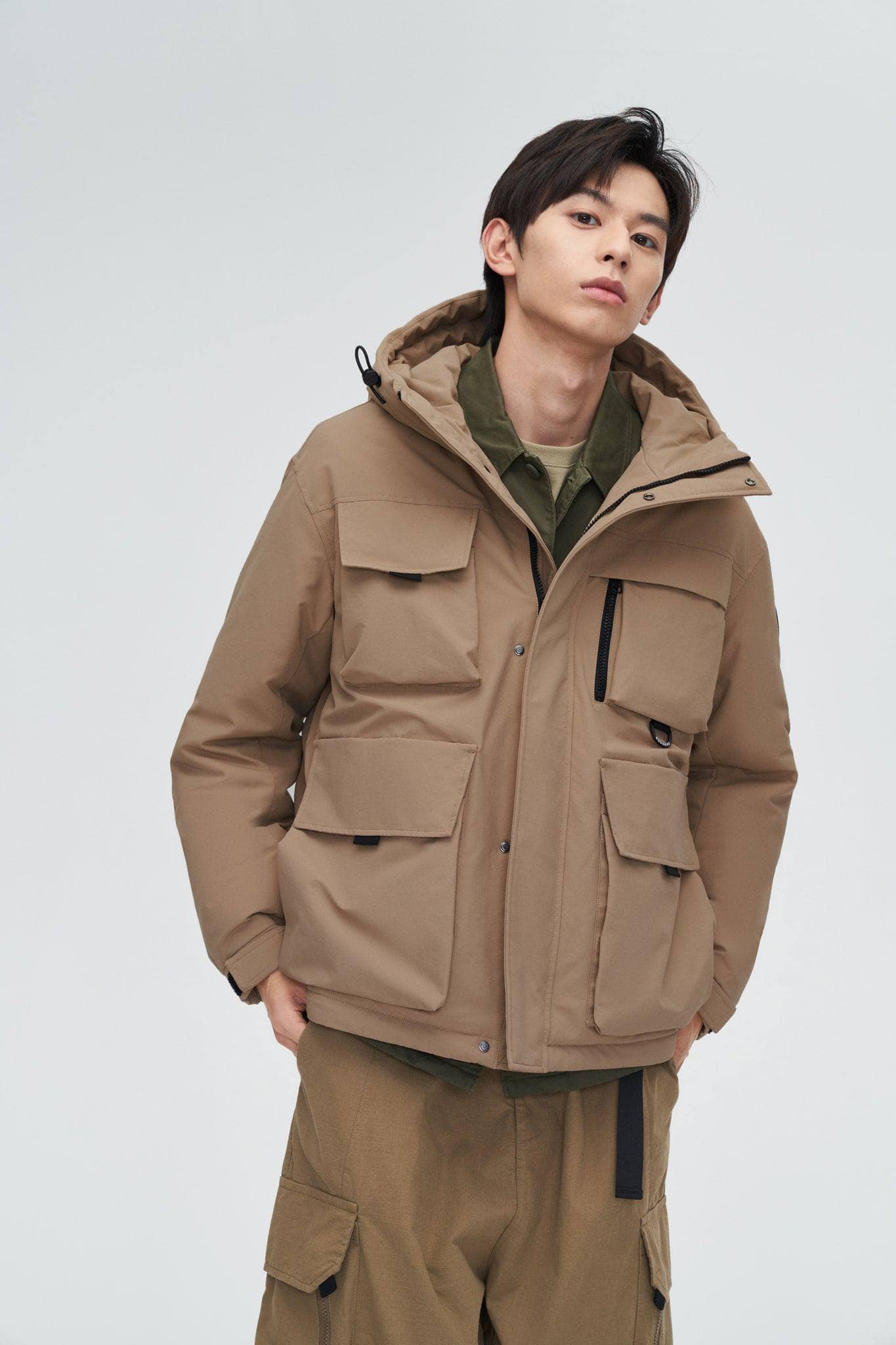 Military Short Down Jacket — jacket features a rugged, multi-pocket design — view 7; waterproof, windproof