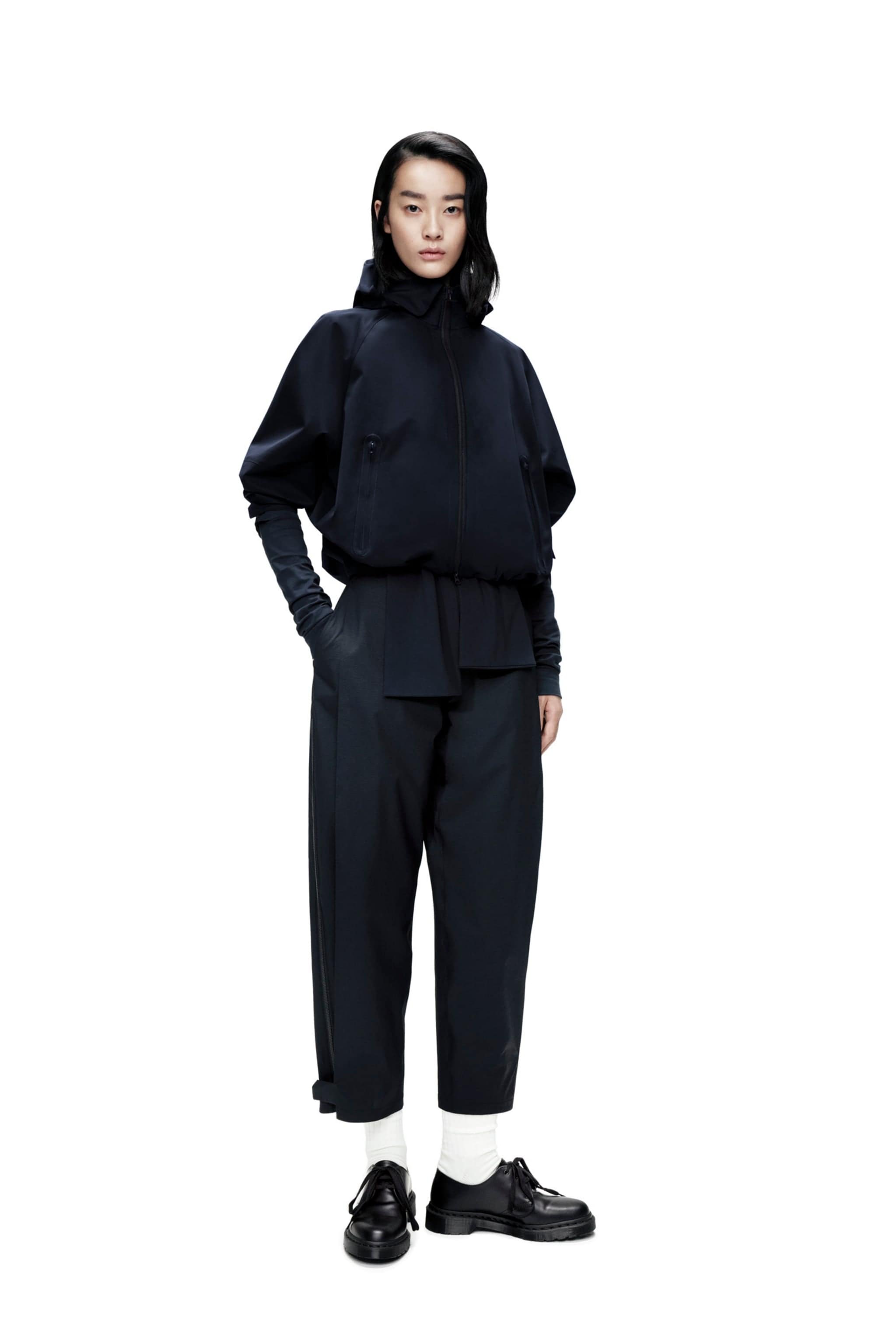 BOSIDENG AREAL Women's Lapel Collar Cropped Jacket 968 — women's cropped jacket features a structured and adaptable — view 2; water-resistant, windproof — Kim Jones