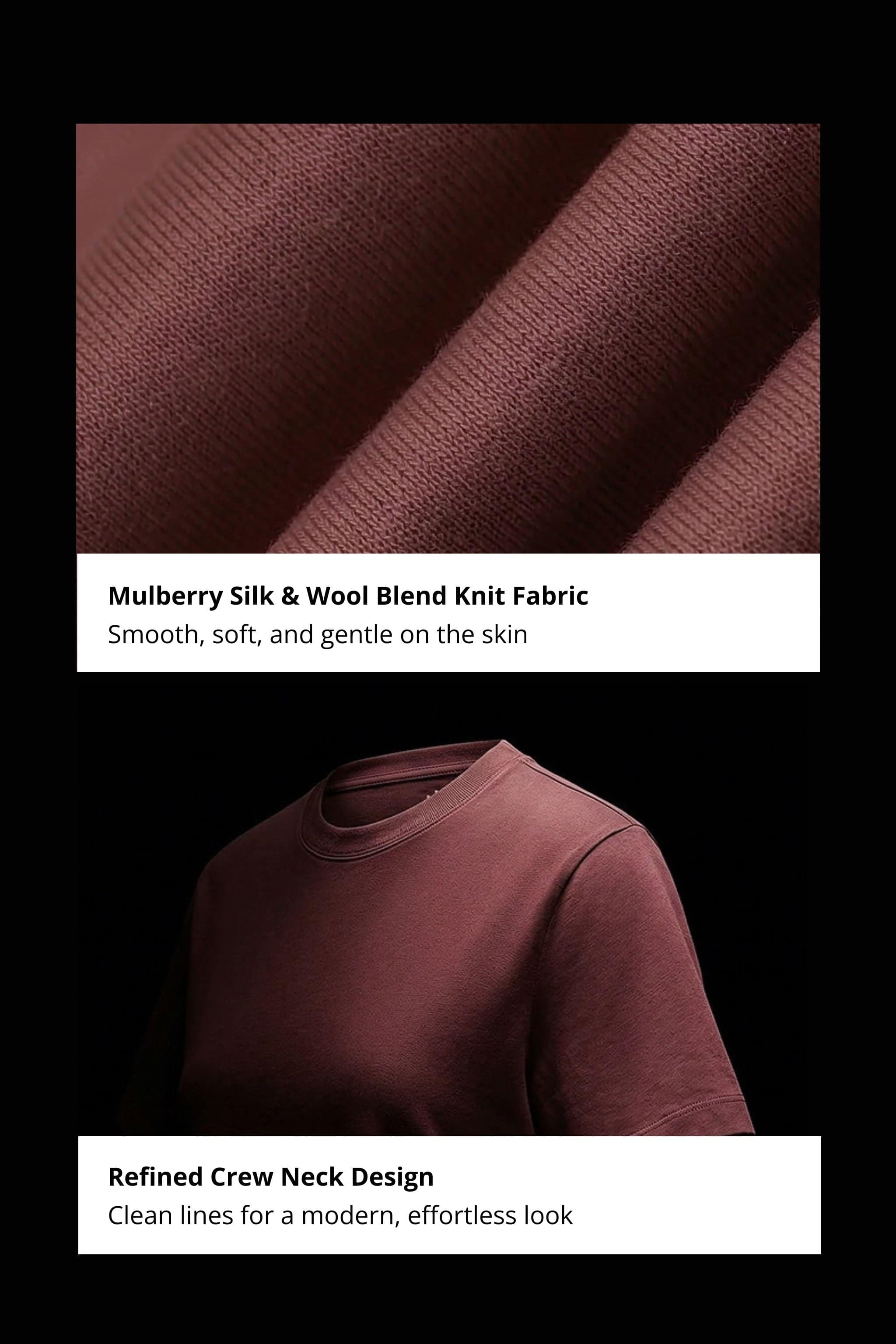 BOSIDENG AREAL Women's Short Sleeved T-shirt 984 — T-shirt integrates the natural cooling properties of silk and wool — view 3 — Kim Jones