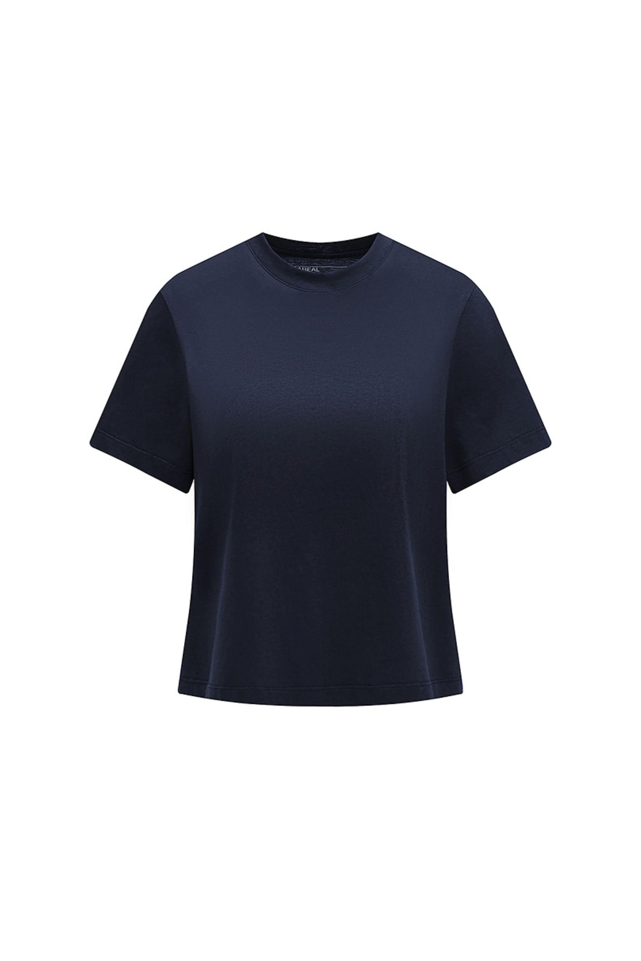BOSIDENG AREAL Women's Short Sleeved T-shirt 984 — T-shirt integrates the natural cooling properties of silk and wool in Indigo Black, sizes 4–14 — Kim Jones