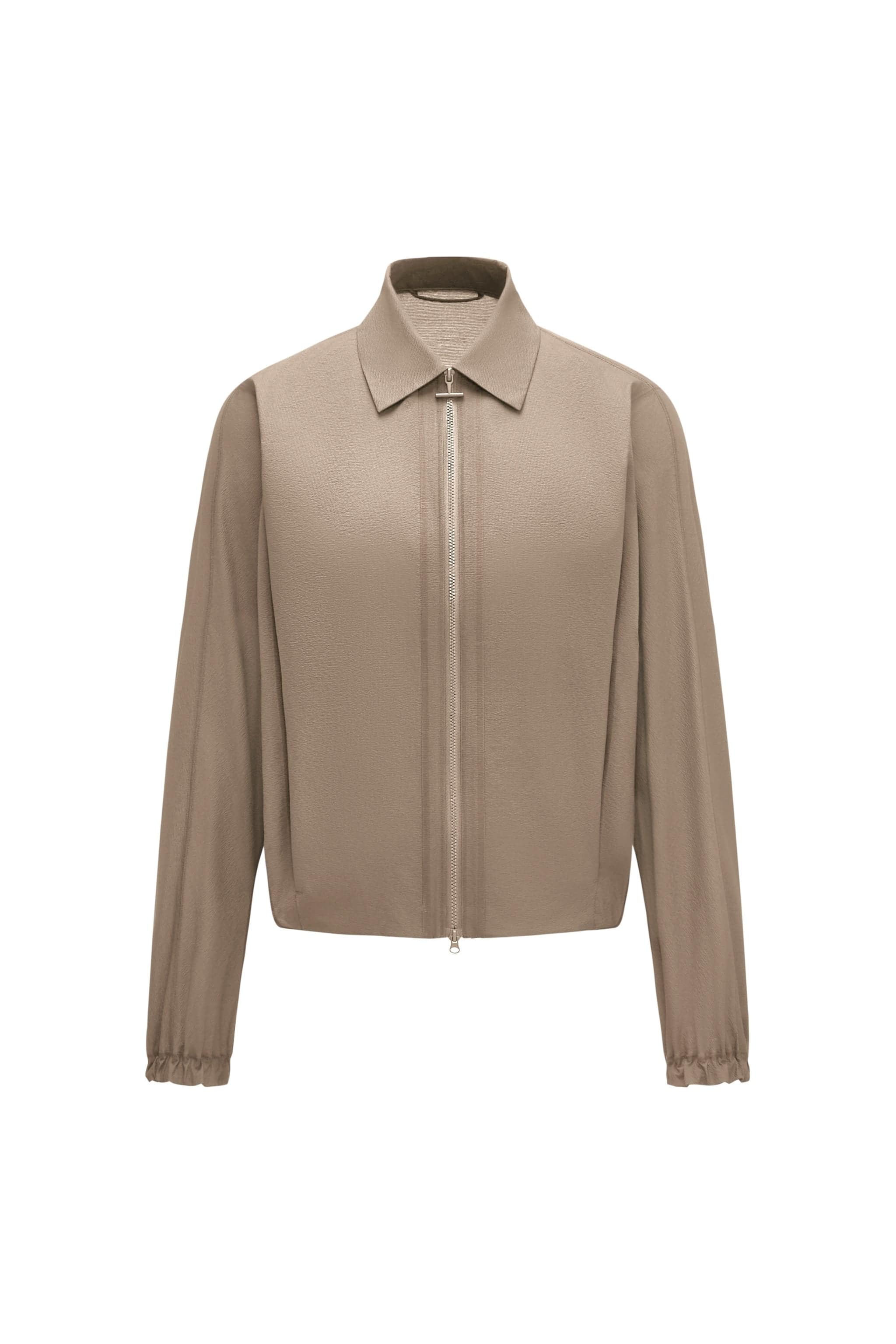 AREAL AREAL Women's Lapel Collar Bomber Jacket 976 Jacket Light Wheat Brown / 4