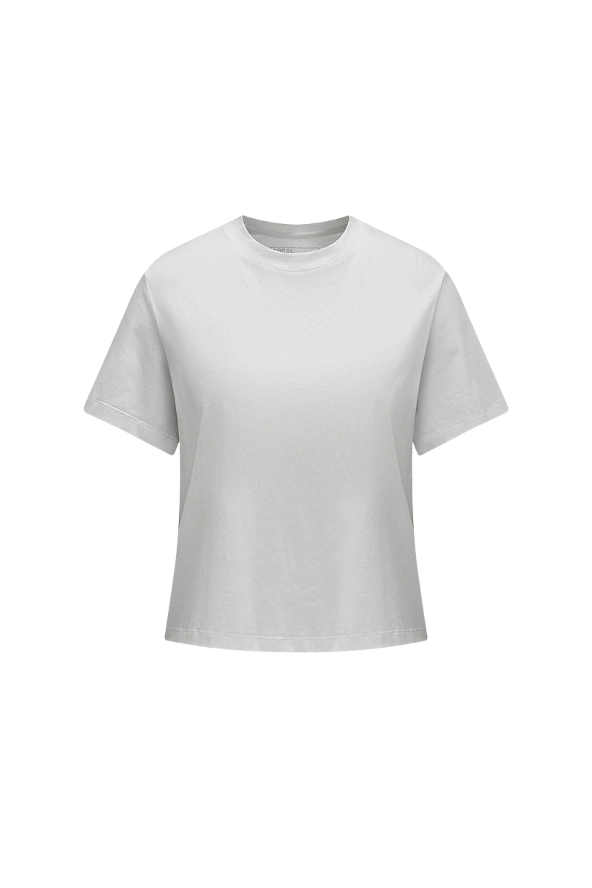 BOSIDENG AREAL Women's Short Sleeved T-shirt 984 — T-shirt integrates the natural cooling properties of silk and wool in Pine Dove Grey, sizes 4–14 — Kim Jones