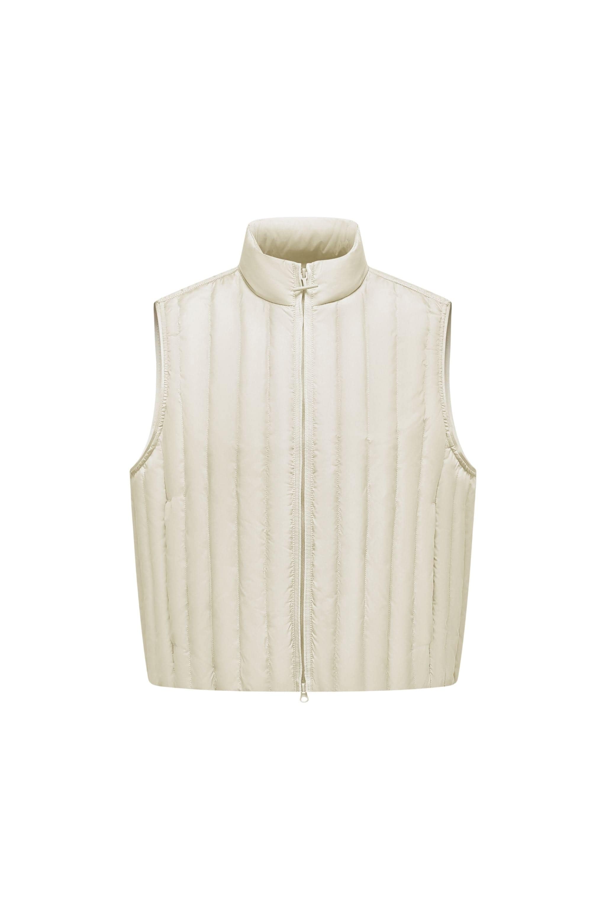 AREAL Women's Goose Down Gilet 962 — gilet is ideal for fluid movement, offering lightweight protection and breathable comfort in Satin White, sizes 6–14