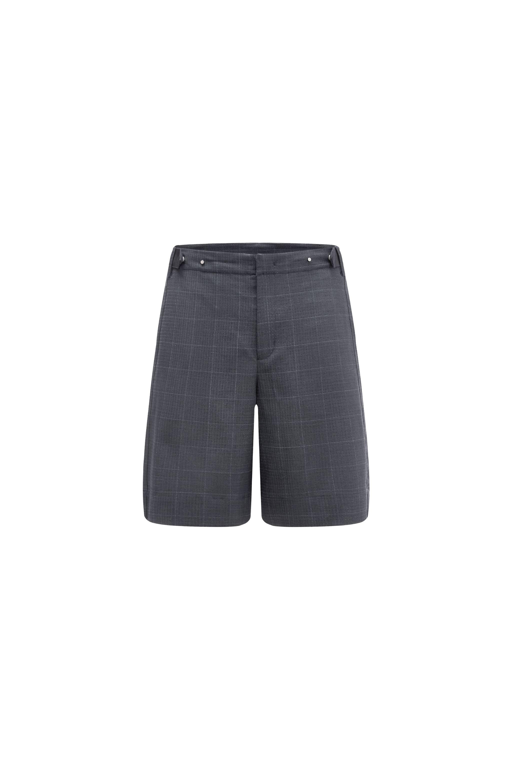 BOSIDENG AREAL Men's Shorts 935A — men's shorts come in a sophisticated premium fabric blend in Subtle Grey Check, sizes S–XL — Kim Jones