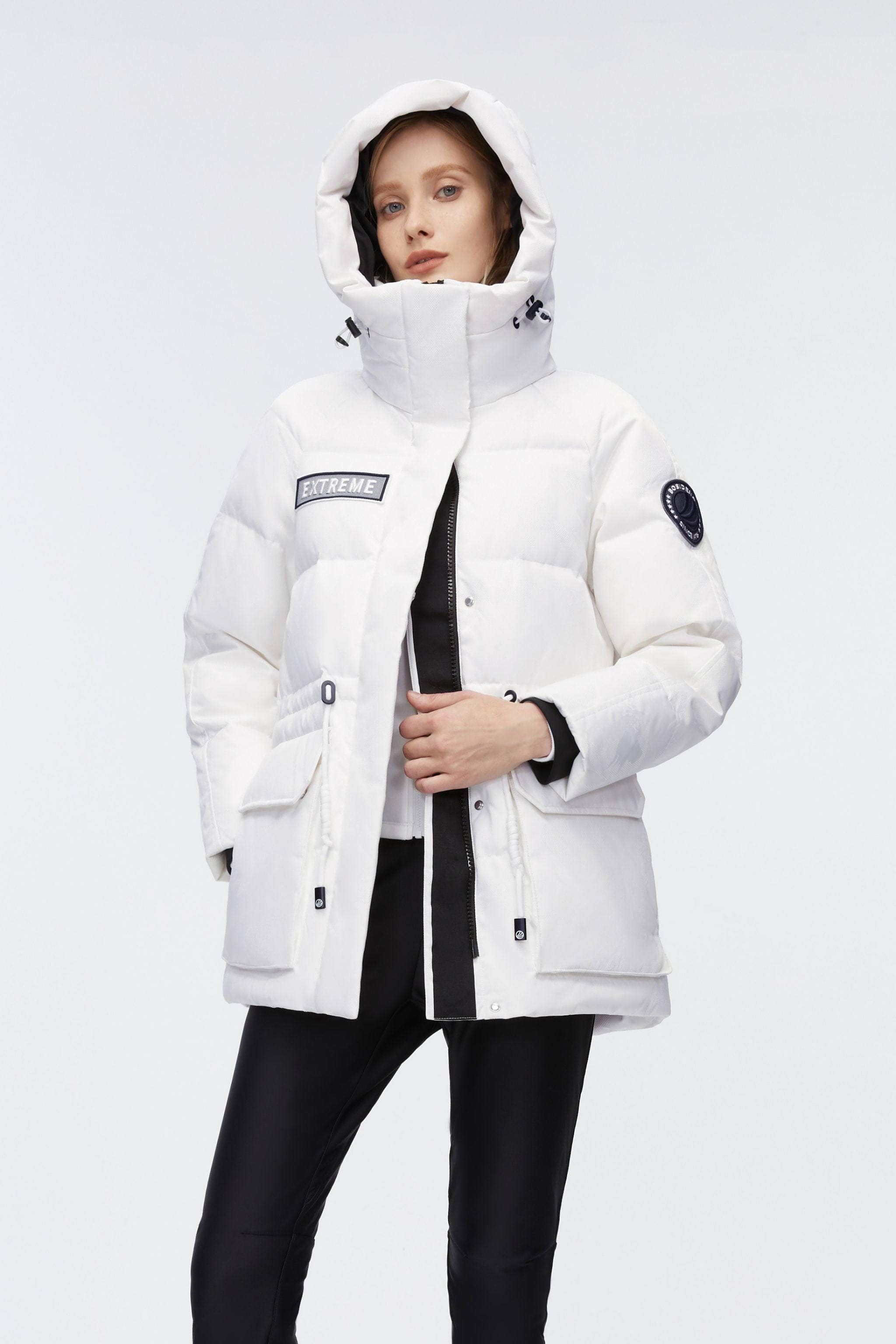 BOSIDENG 2022 Mid-Length Goose Down Jacket With Hood Jacket 6 / White