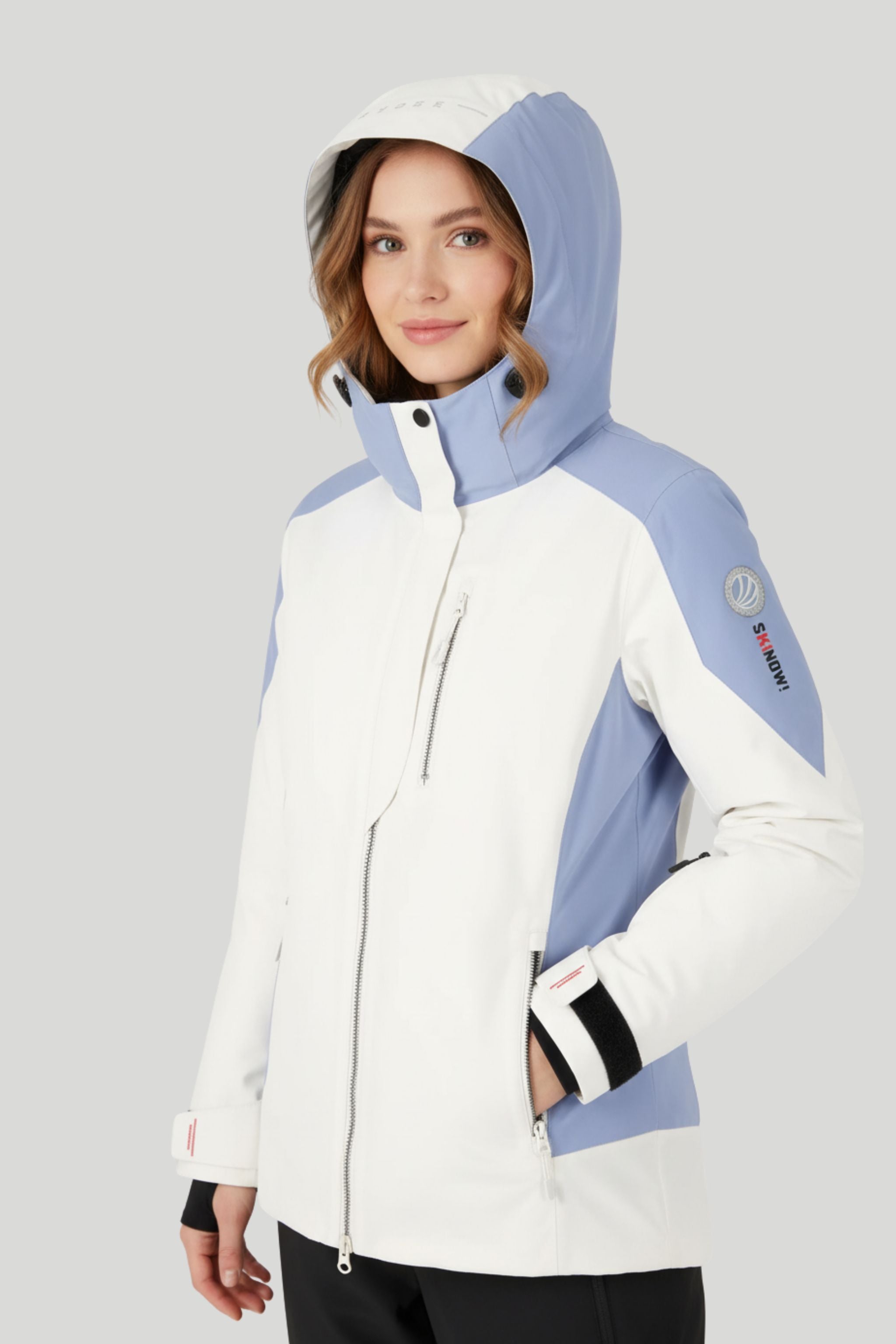 BOSIDENG 2022 Short Hooded Goose Down Ski Jacket Fresh Purple / 8