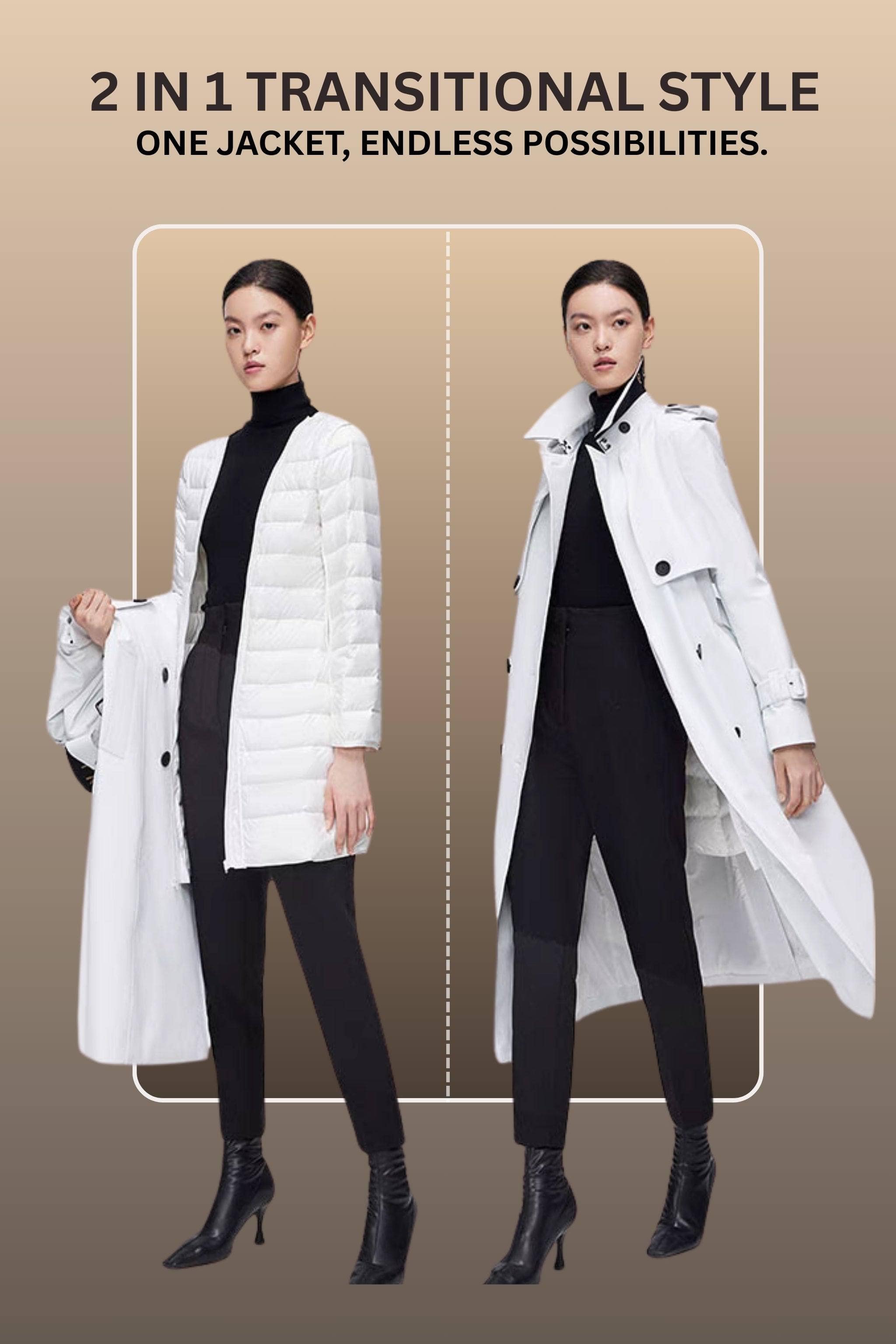 BOSIDENG 2022 Full Length Goose Down Trench Jacket