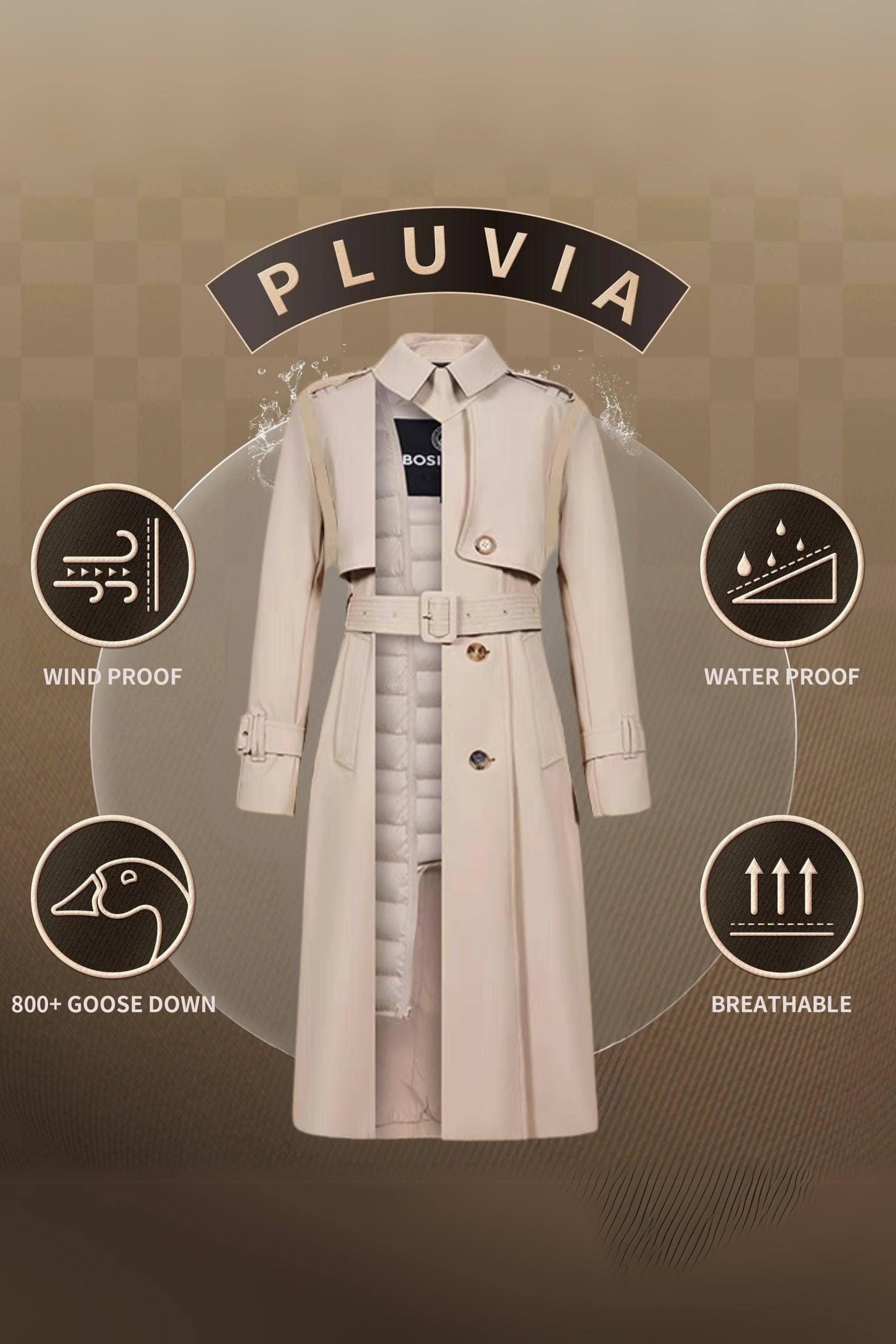 BOSIDENG 2022 Full Length Goose Down Trench Jacket