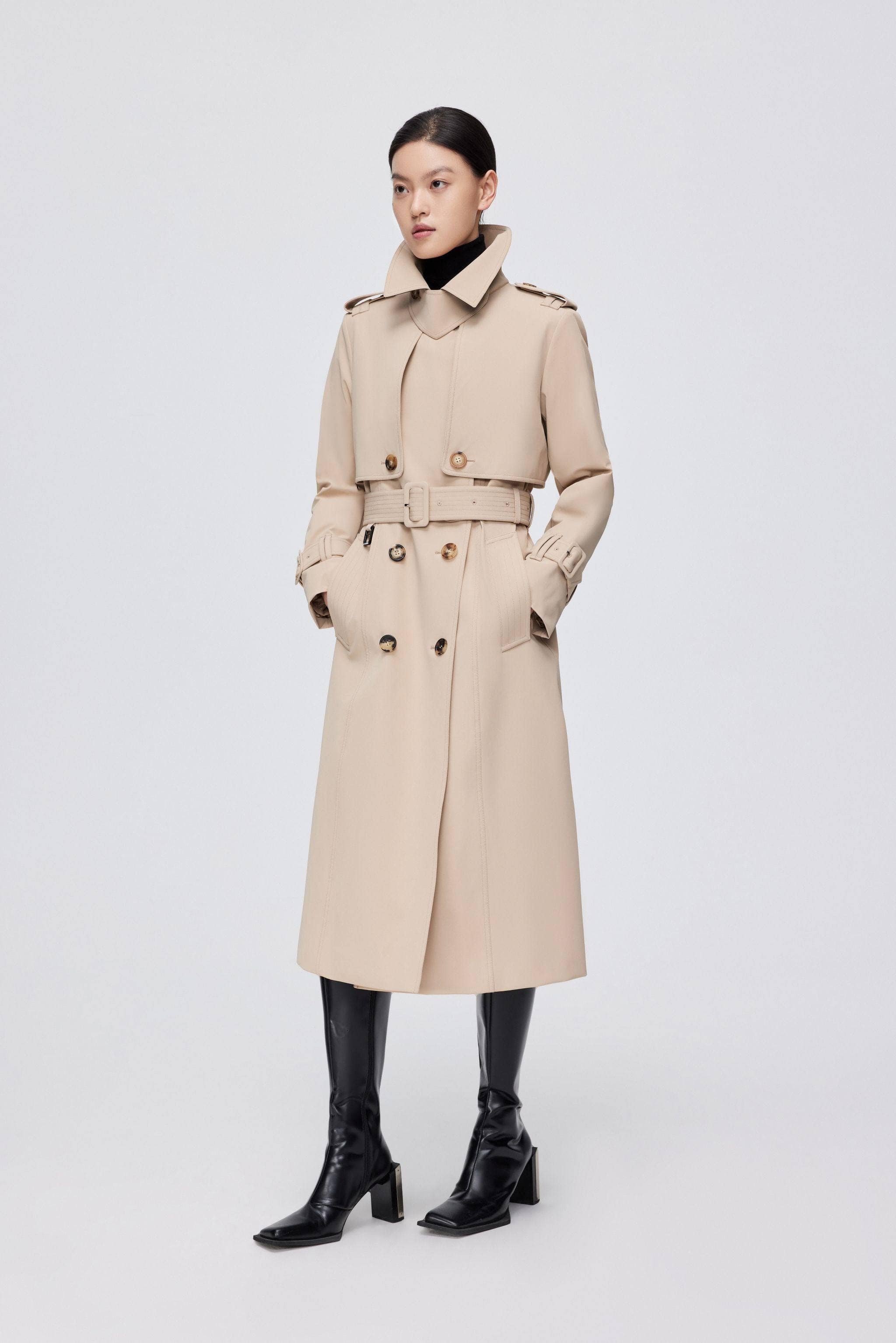 BOSIDENG 2022 Full Length Goose Down Trench Jacket