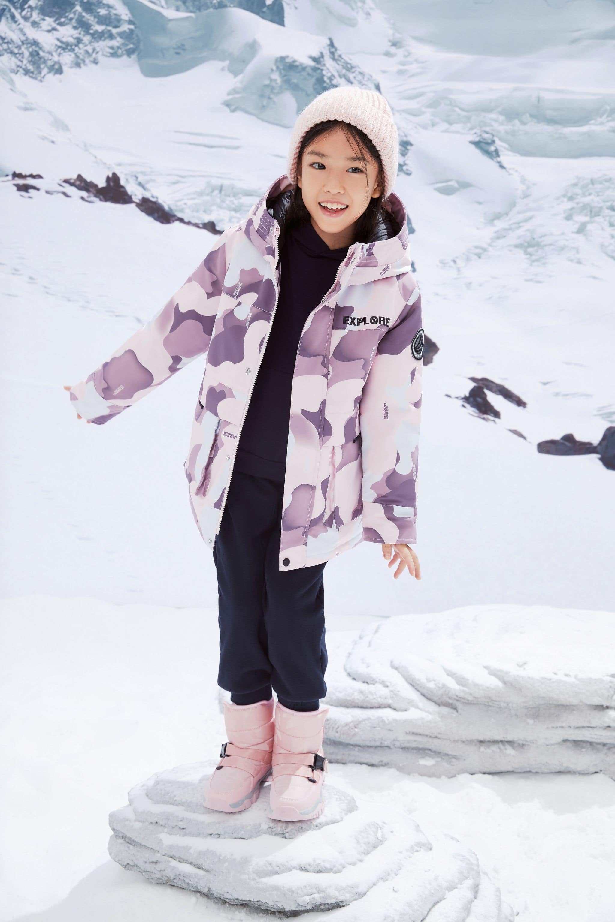 Kid's Hoodie Jacket — jacket features triple easy-care protection, 680+ duck down with 90% filling — view 3; water-resistant