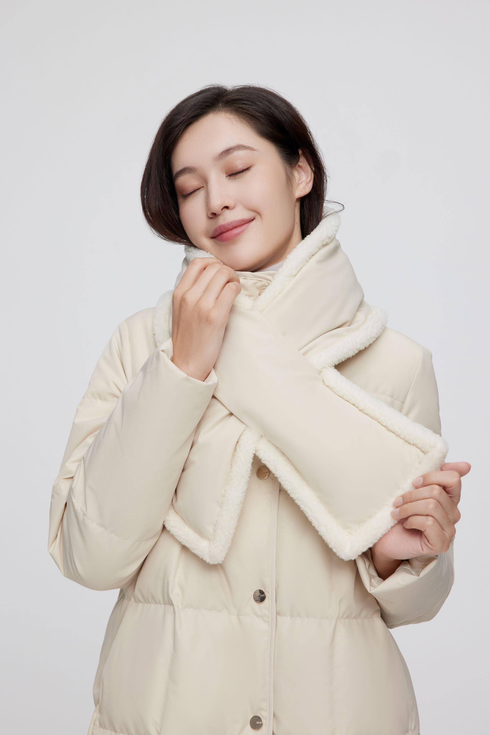 BOSIDENG 2022 Long Down Jacket With detachable scarf Jacket