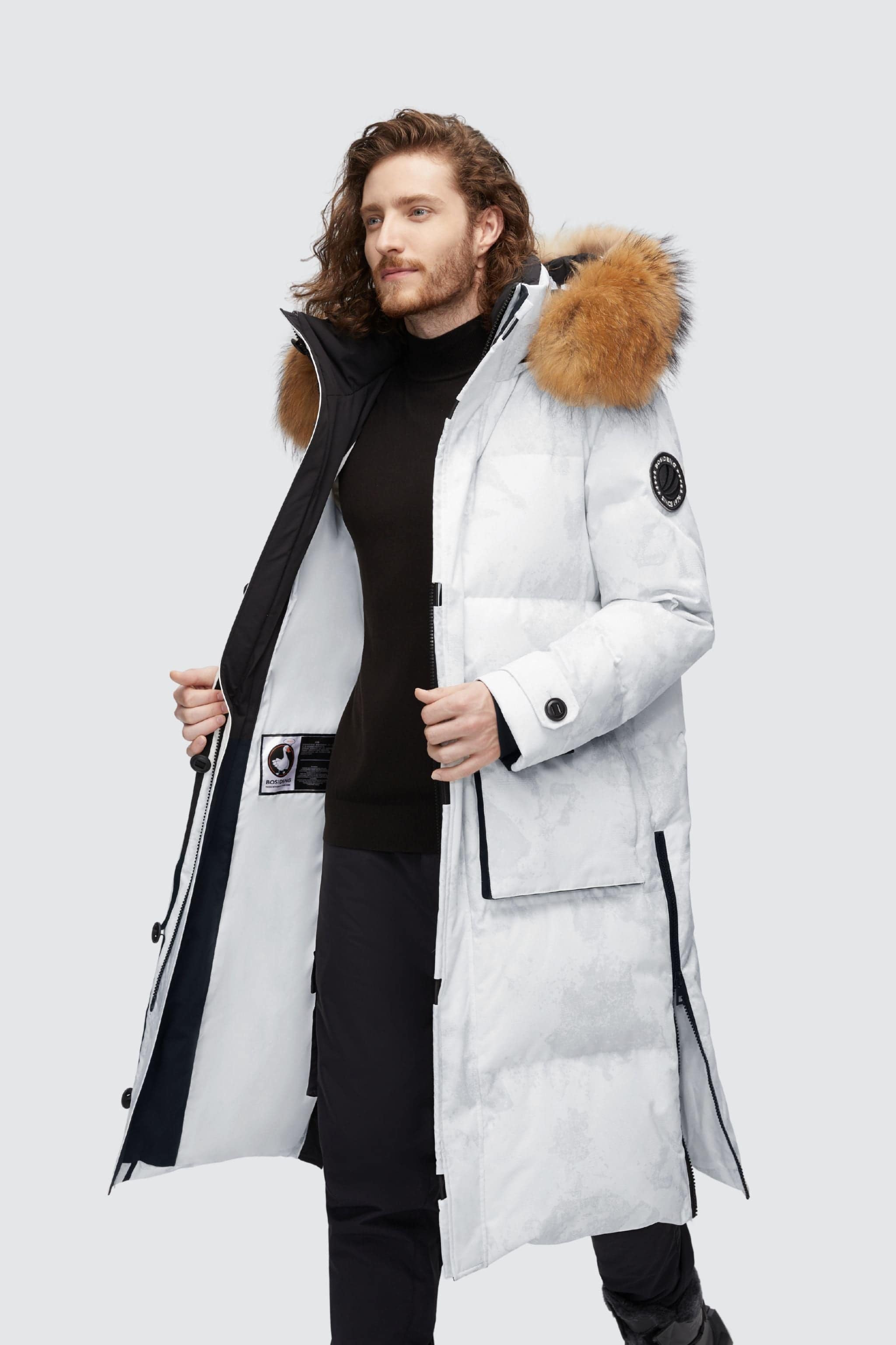 Long Goose Down Jacket With Hood | BOSIDENG