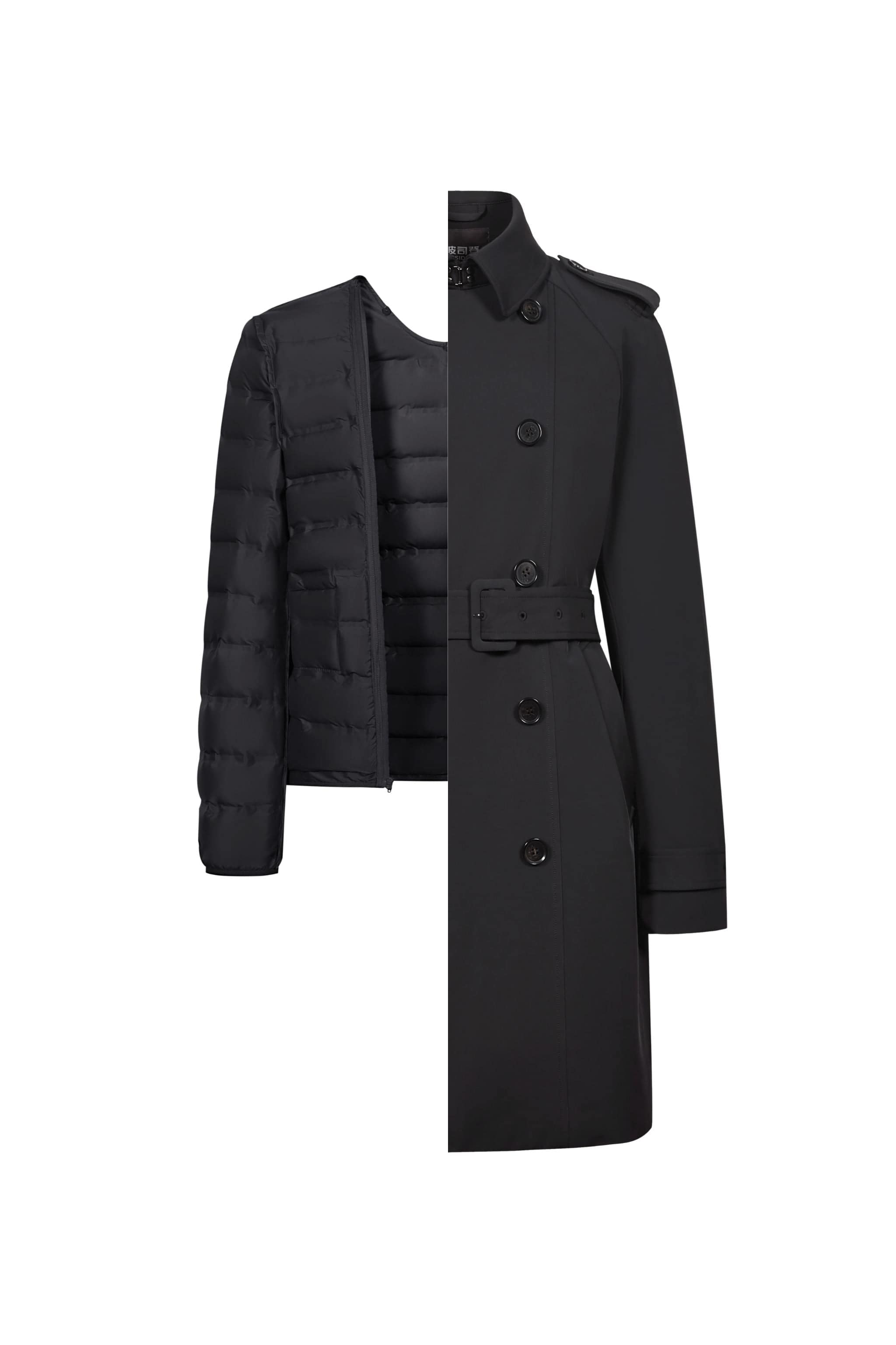 BOSIDENG 2022 Mid-length Detachable Goose Down Trench Coat Jacket
