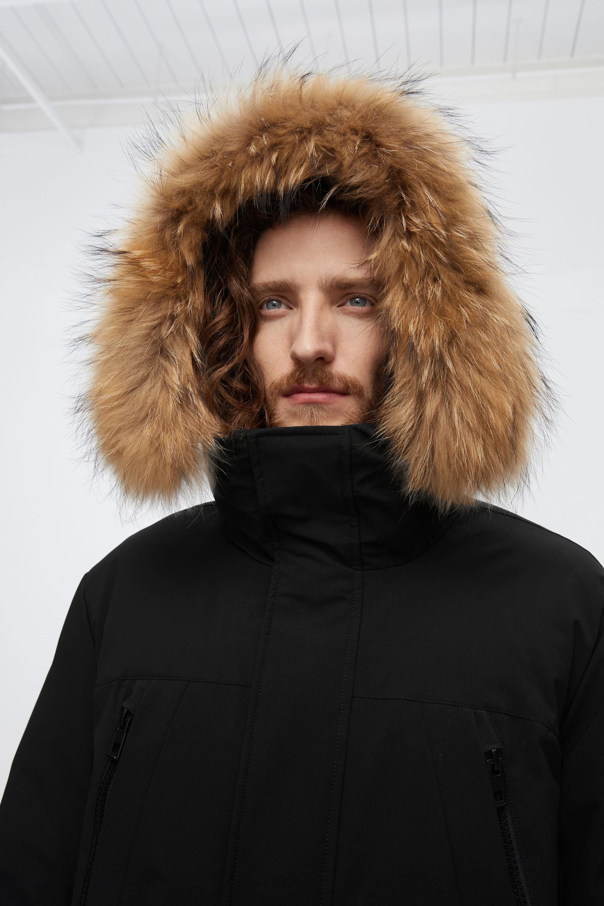 BOSIDENG 2022 Mid-Length Goose Down Trench With Fur Jacket